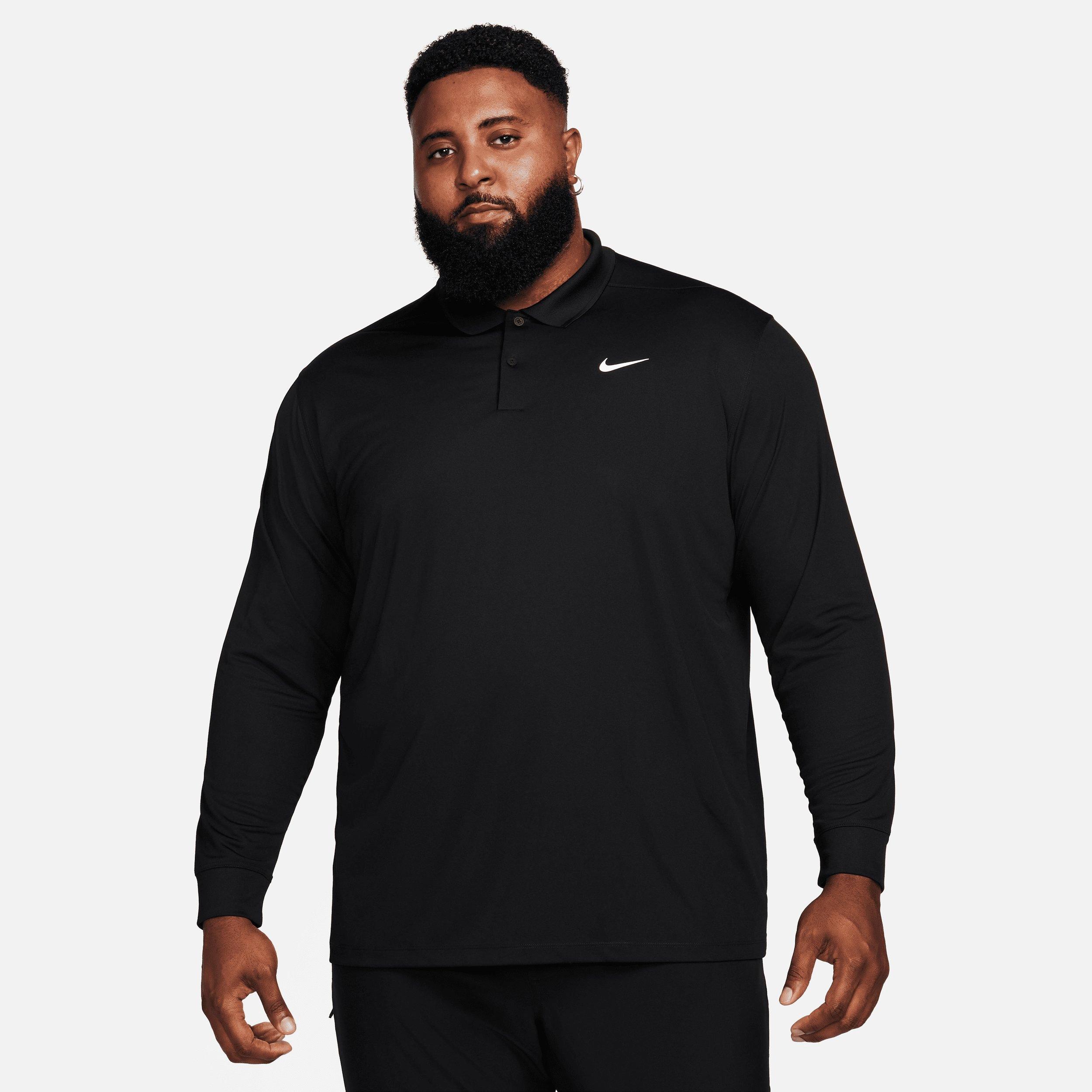 Nike Men's Dri-FIT Victory Long Sleeve Golf Polo - Black - BLACK Thumbnail View 5