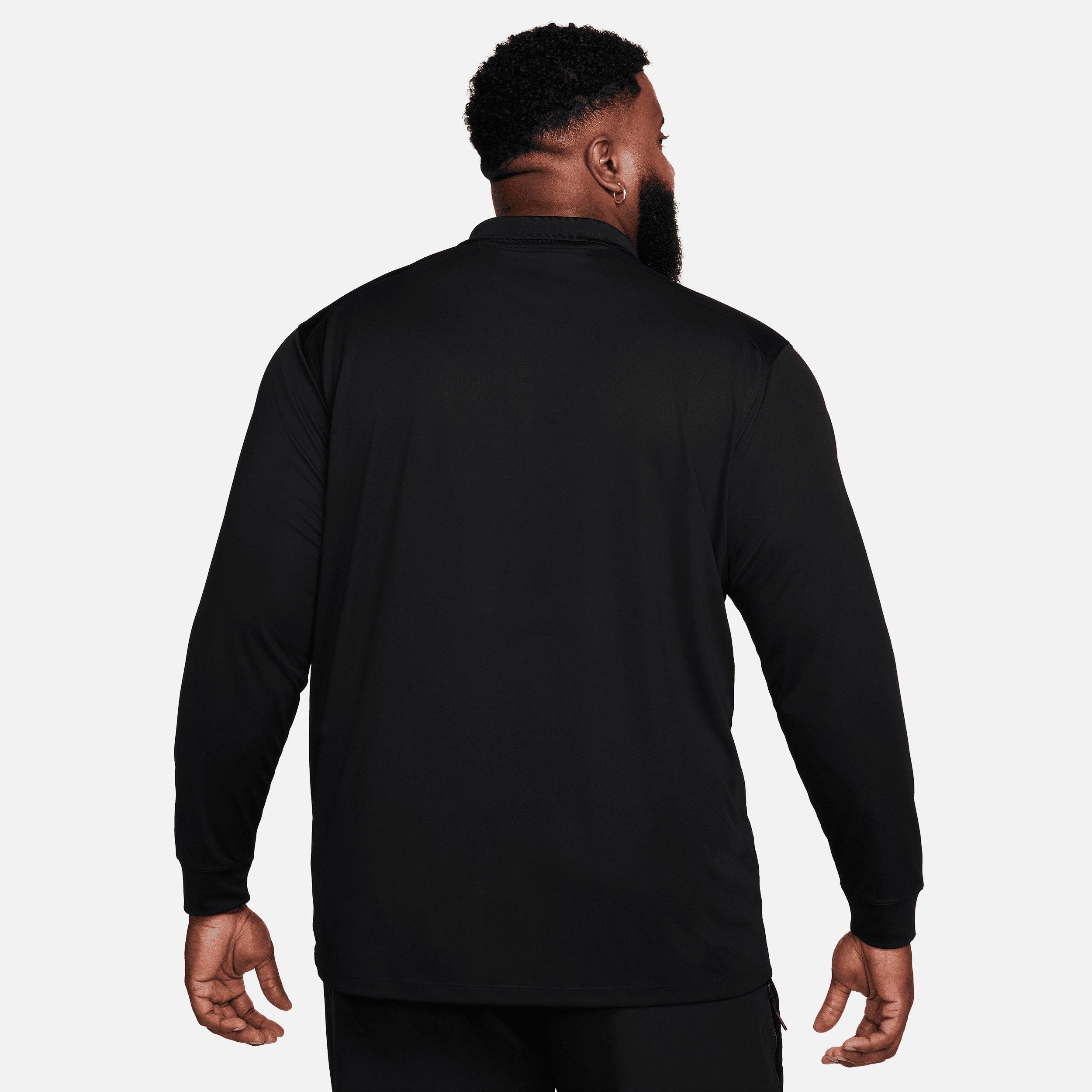 Nike Men's Dri-FIT Victory Long Sleeve Golf Polo - Black - BLACK Thumbnail View 6