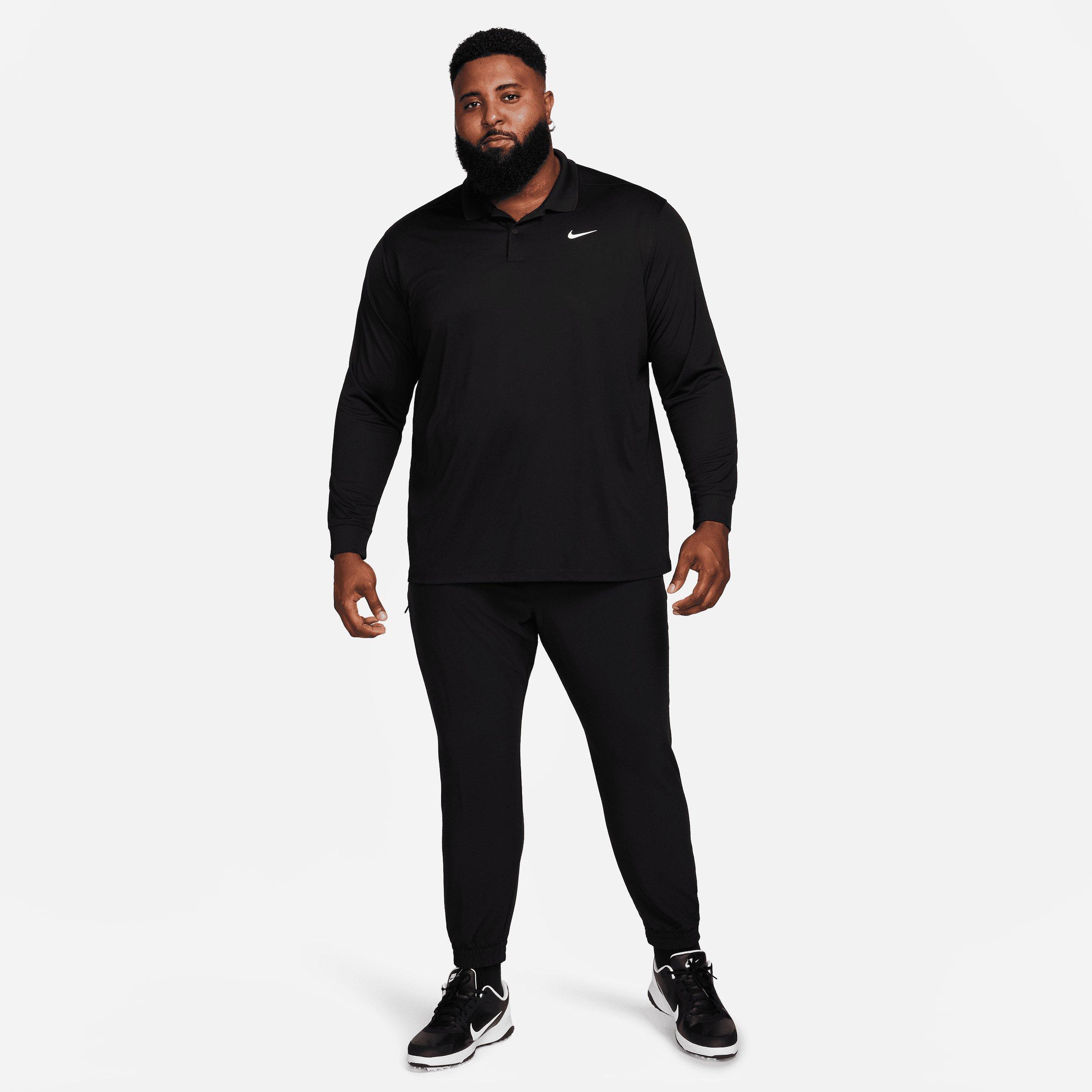 Nike Men's Dri-FIT Victory Long Sleeve Golf Polo - Black - BLACK Thumbnail View 8