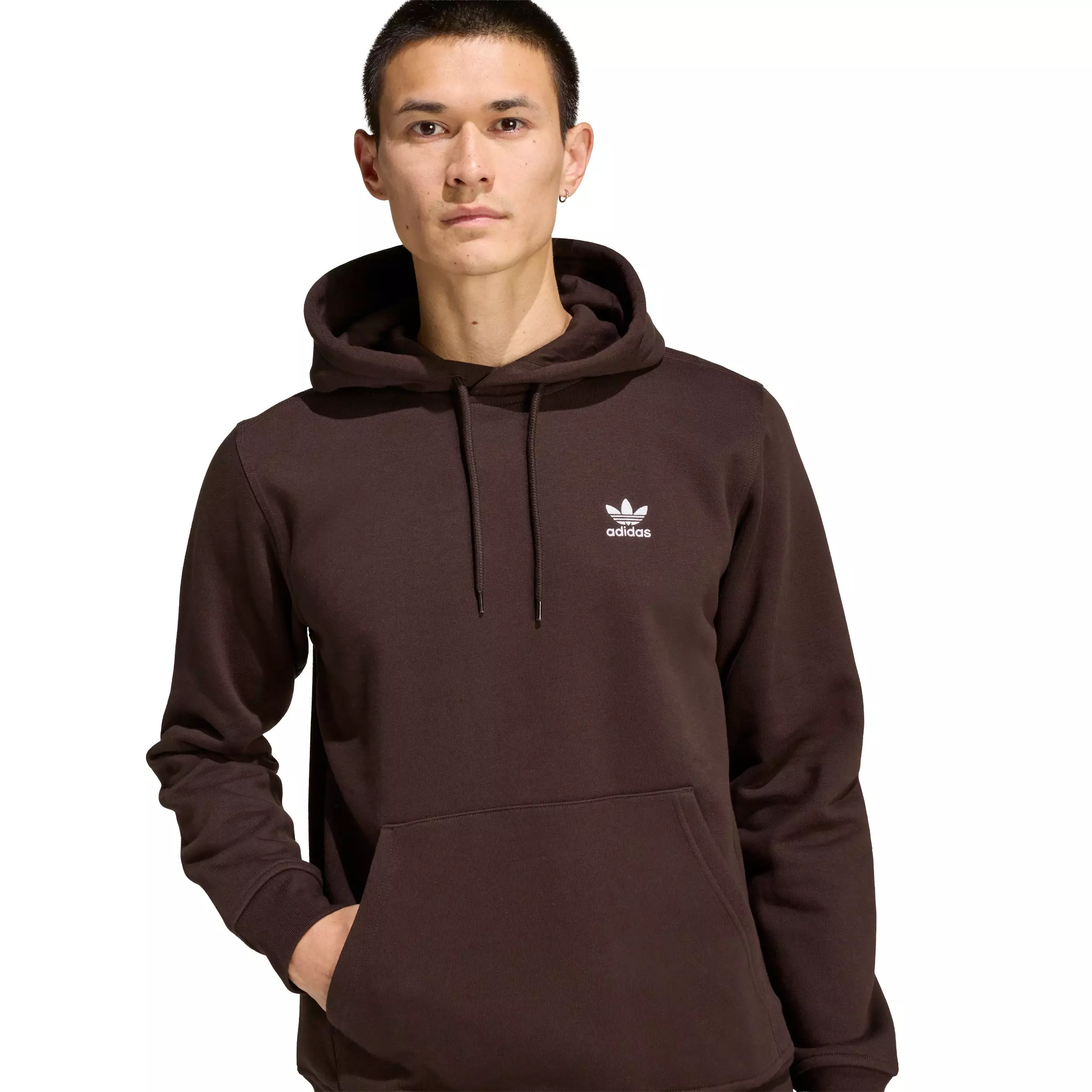 adidas Originals Men's Trefoil Essentials Hoodie - Brown - BROWN