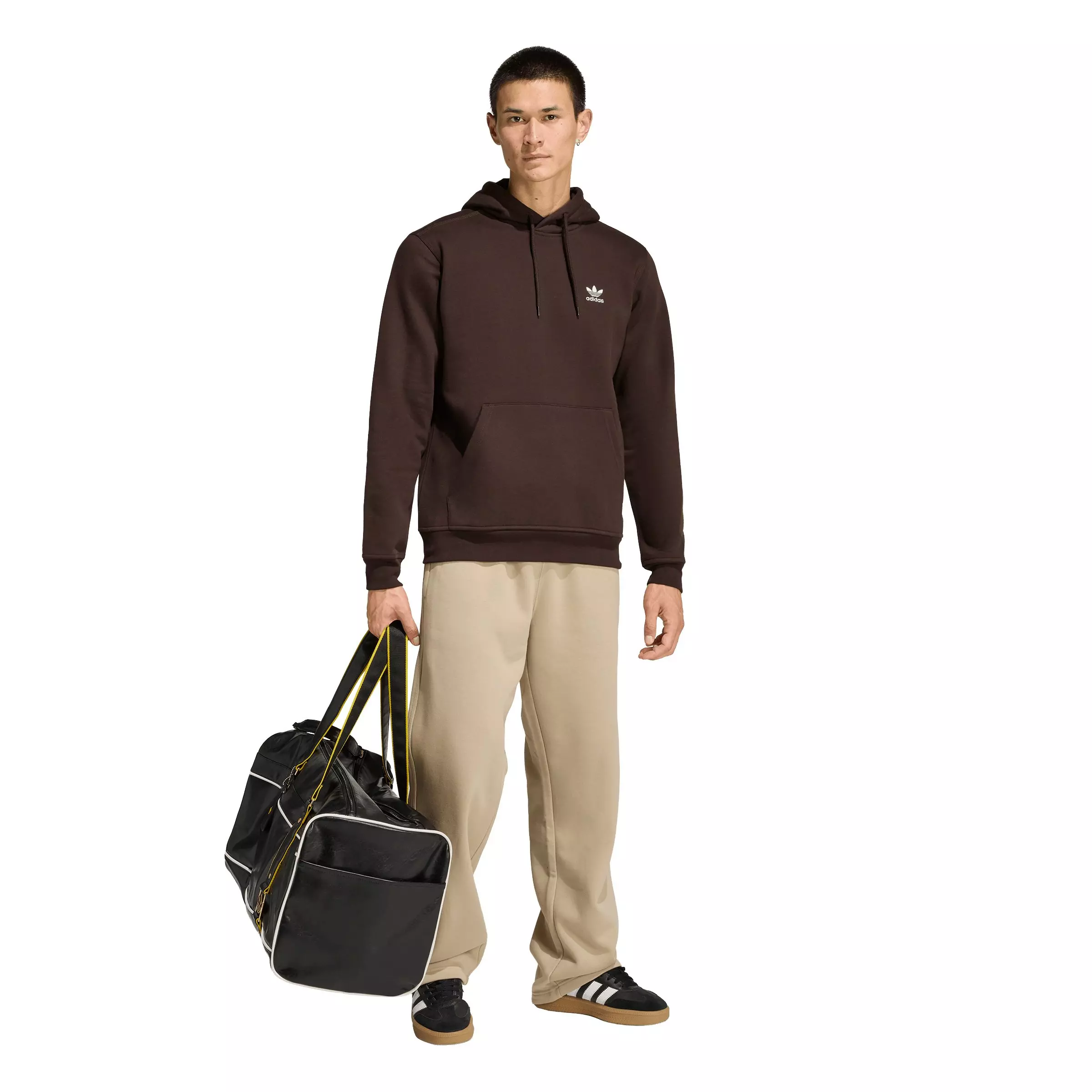 adidas Originals Men's Trefoil Essentials Hoodie - Brown - BROWN