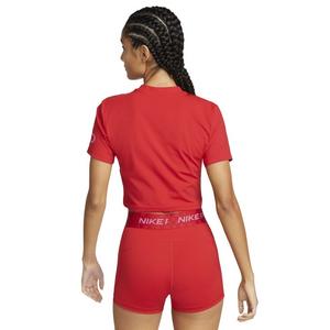 Nike Women's Pro Dri-FIT Short-Sleeve Cropped Graphic Training Top