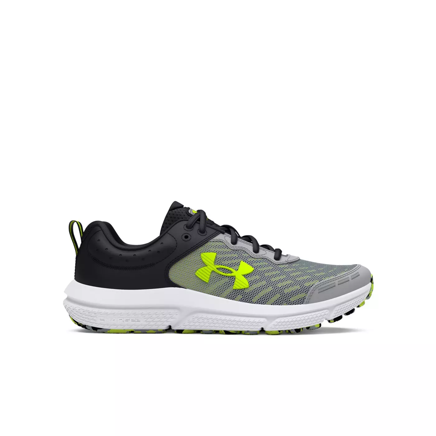 Under Armour Assert 10 "Mod Gray/ Black/High Yellow" Grade School Boys' Running Shoe - GREY/BLACK/YELLOW