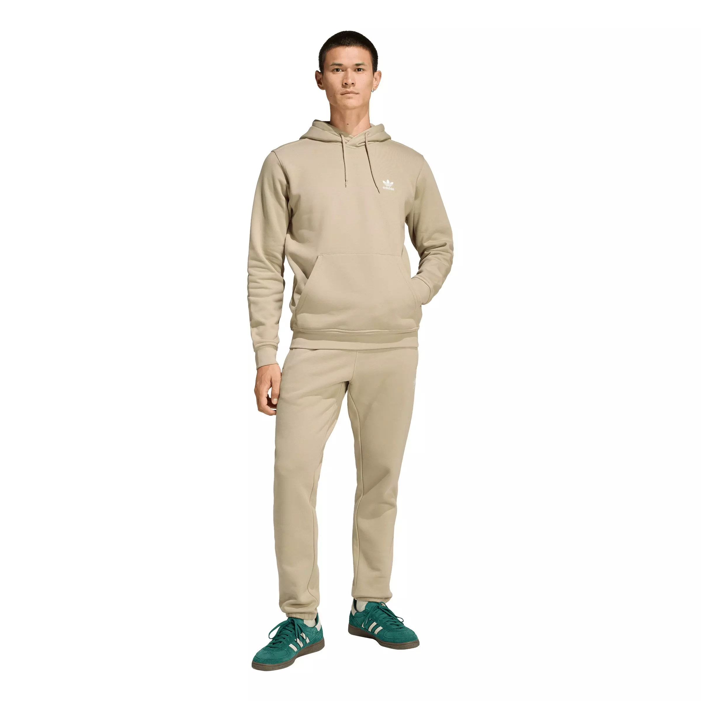 adidas Originals Men's Trefoil Essentials Hoodie - Khaki - KHAKI