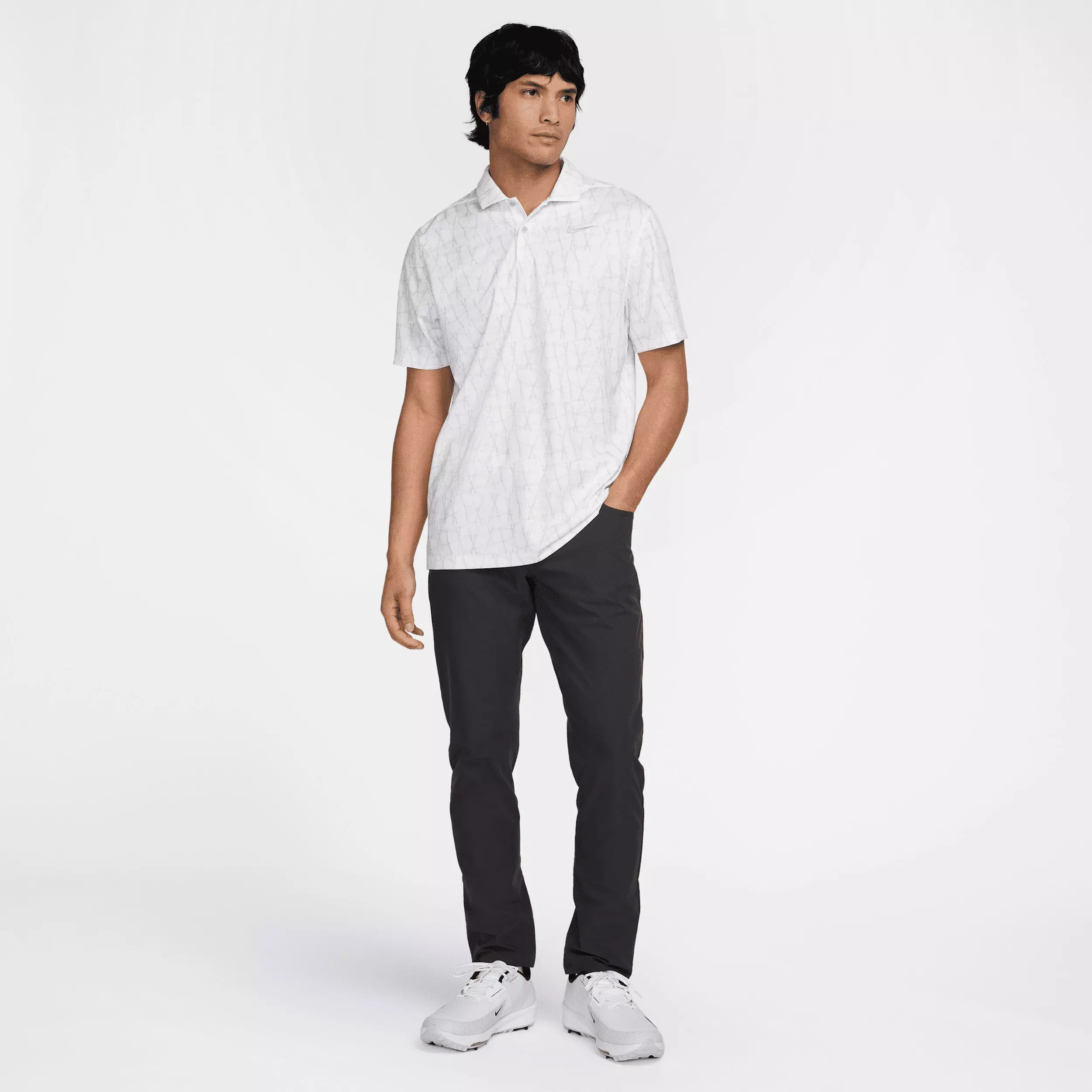 Nike Men's Victory+ Golf Polo - White/Grey - WHITE/GREY