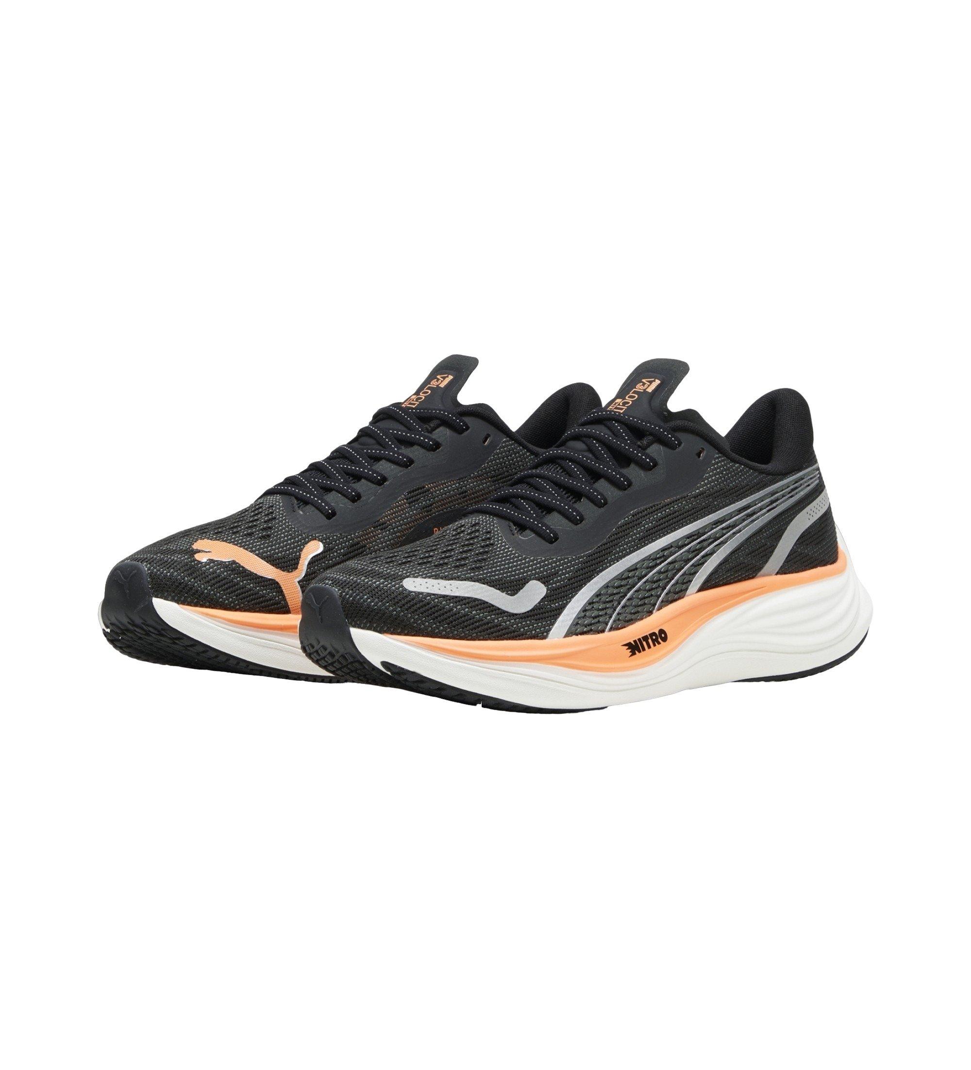 PUMA Velocity Nitro 3 "PUMA Black/PUMA Silver/Neon Citrus" Men's Running Shoe - BLACK/SILVER/ORANGE Thumbnail View 3