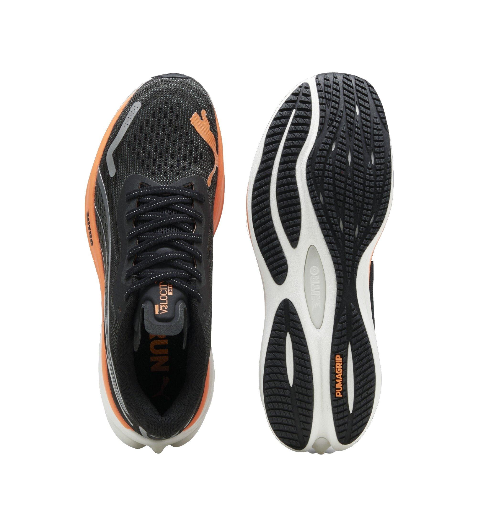 PUMA Velocity Nitro 3 "PUMA Black/PUMA Silver/Neon Citrus" Men's Running Shoe - BLACK/SILVER/ORANGE Thumbnail View 4