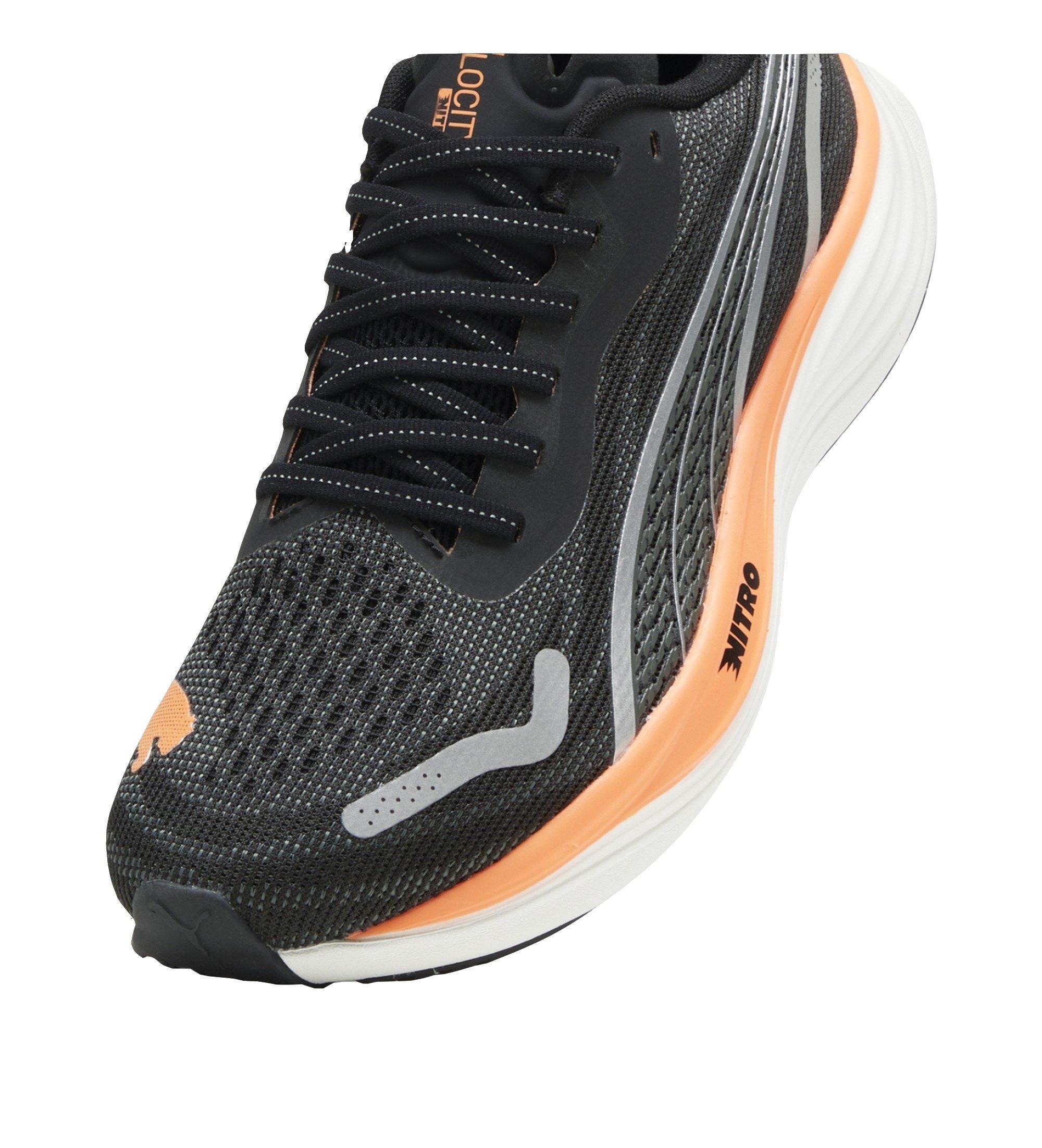 PUMA Velocity Nitro 3 "PUMA Black/PUMA Silver/Neon Citrus" Men's Running Shoe - BLACK/SILVER/ORANGE Thumbnail View 5