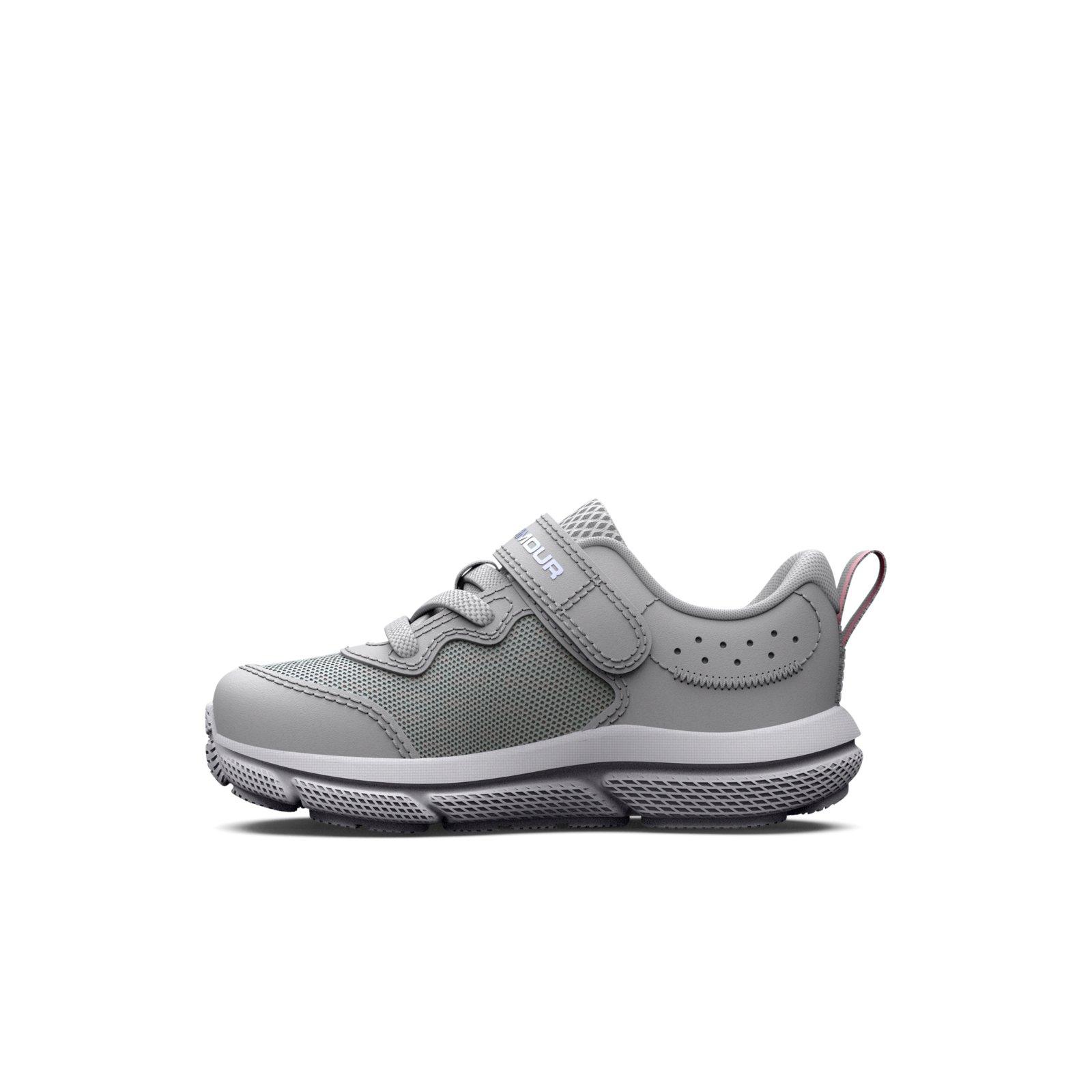 Under Armour Assert 10 AC Infant Girls' "Halo Grey/Pink Sugar/Iridescent" Running Shoe