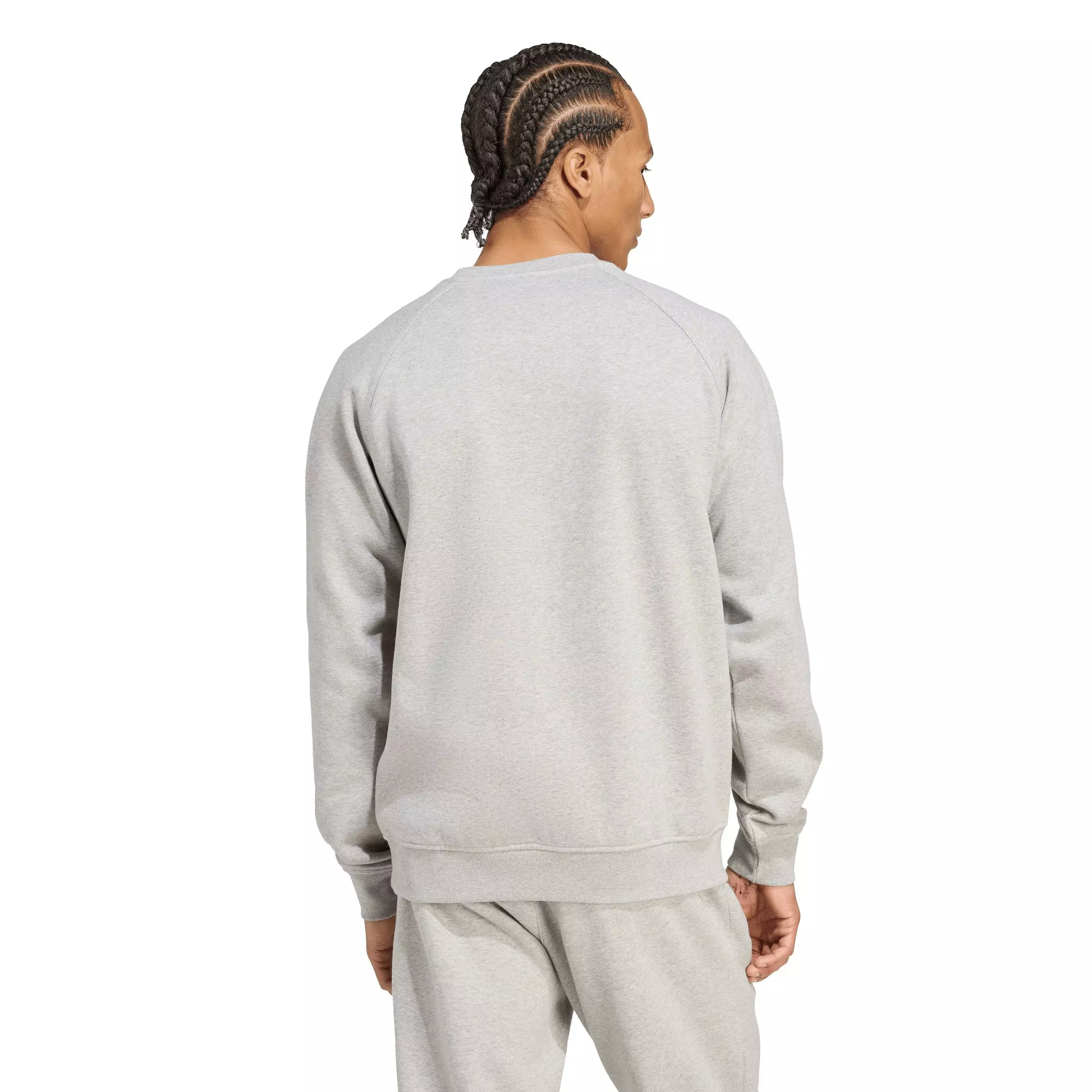 adidas Originals Men's Trefoil Essentials Crewneck Sweatshirt - Grey/White - GREY/WHITE