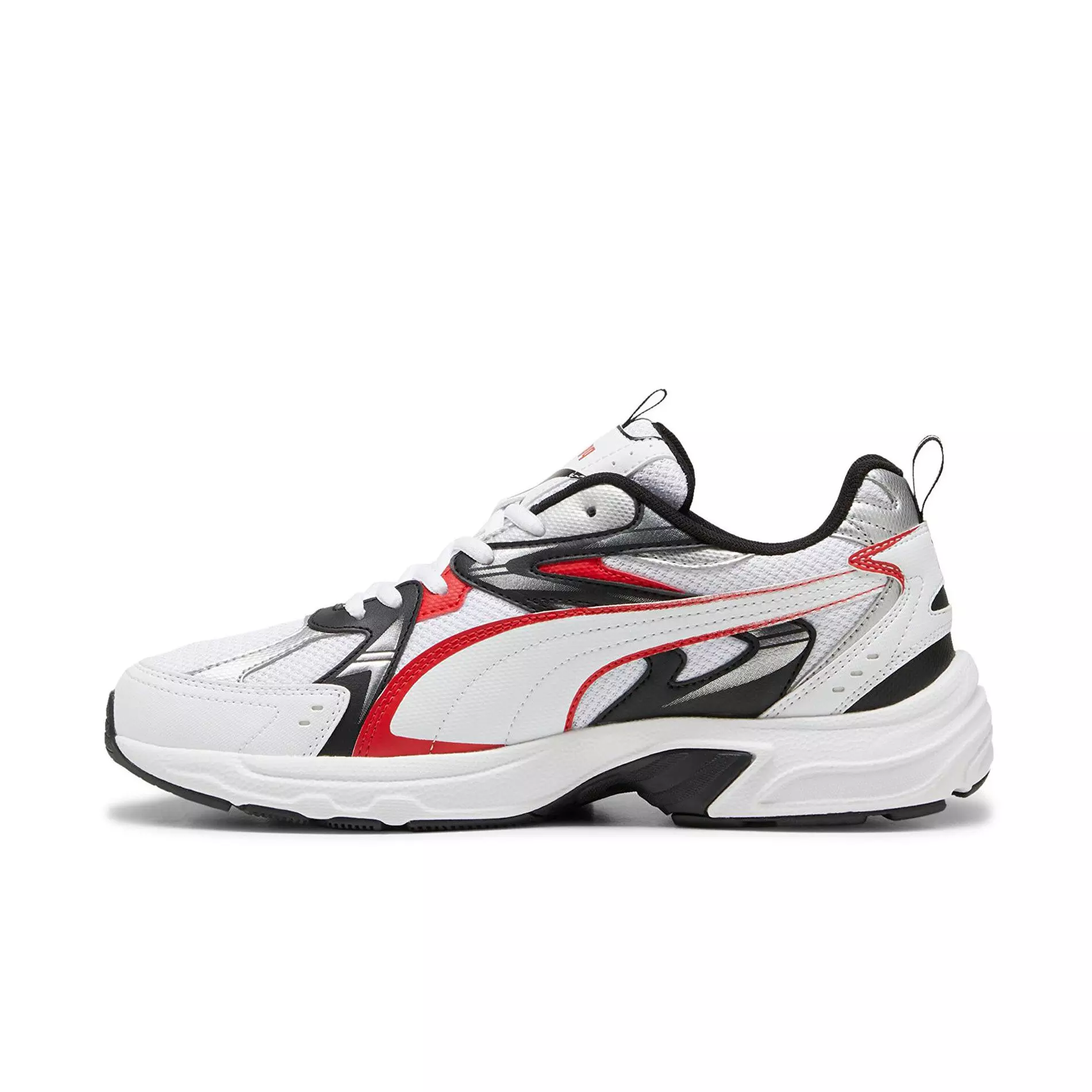PUMA Milenio Tech "PUMA White/PUMA Black/For All Time Red" Men's Shoe - WHITE/BLACK/RED