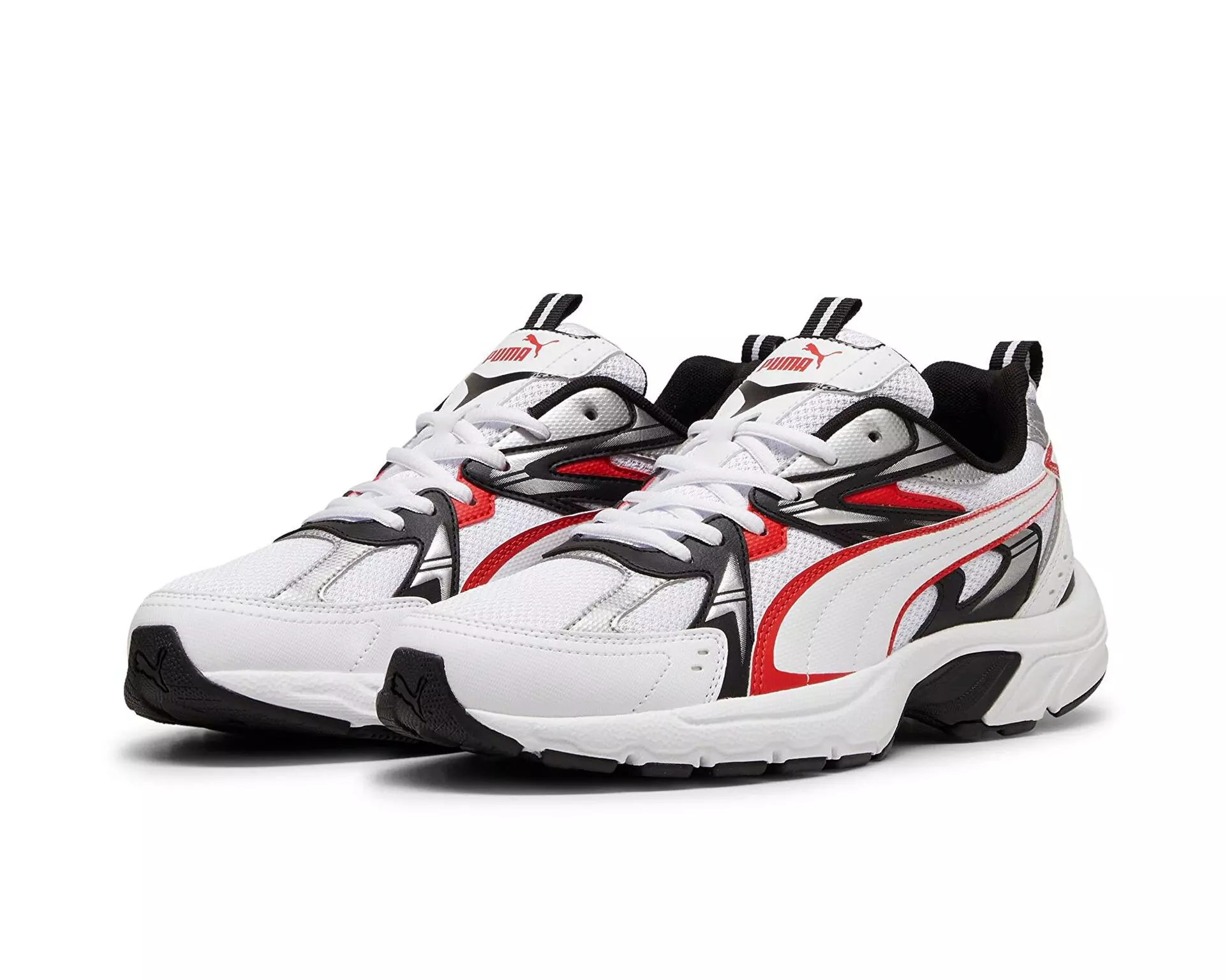 PUMA Milenio Tech "PUMA White/PUMA Black/For All Time Red" Men's Shoe - WHITE/BLACK/RED