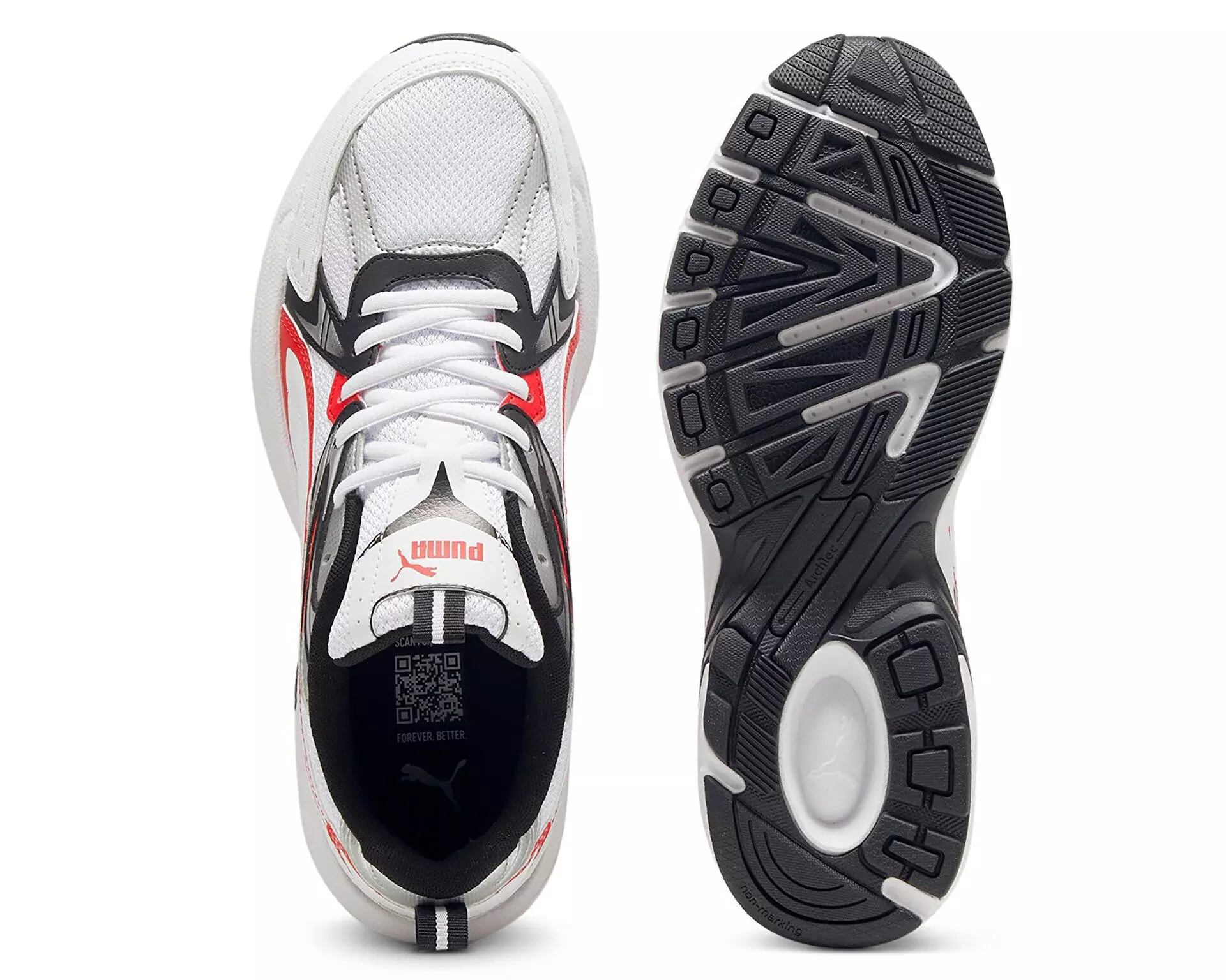 PUMA Milenio Tech "PUMA White/PUMA Black/For All Time Red" Men's Shoe - WHITE/BLACK/RED