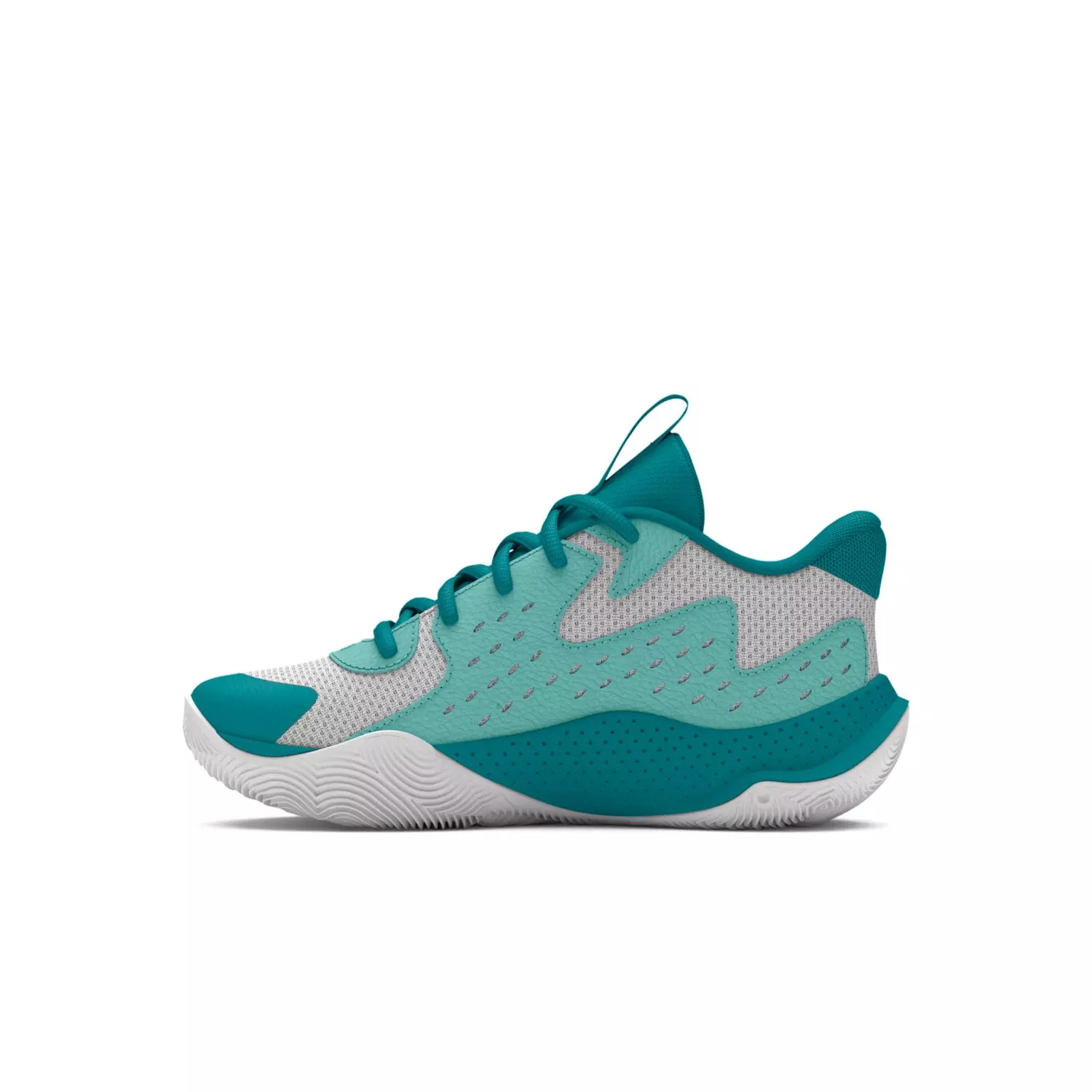 Under Armour Jet '23 "Distant Grey/Circuit Teal/Metallic Gold" Preschool Boys' Basketball Shoe - GREY/TEAL/GOLD