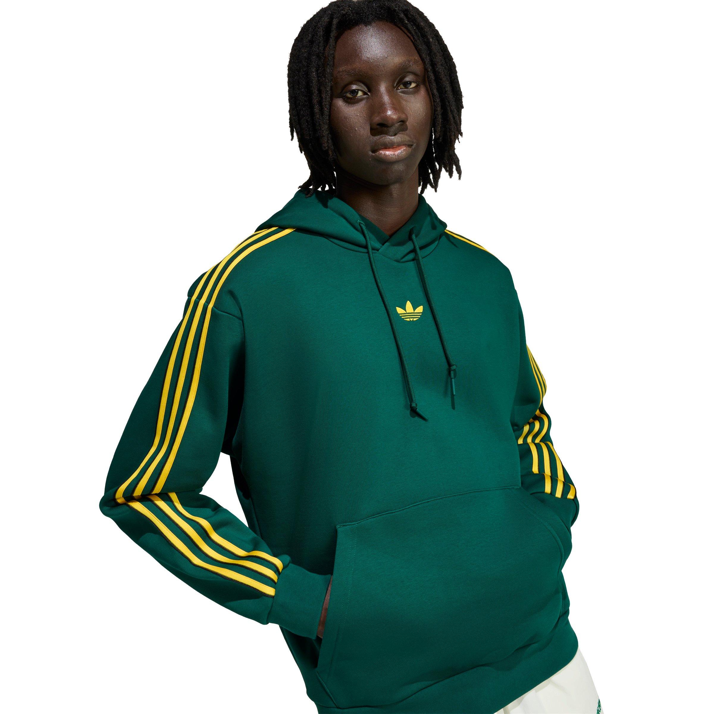 adidas Originals Men's Tipped Striped Hoodie - Green - GREEN Thumbnail View 3