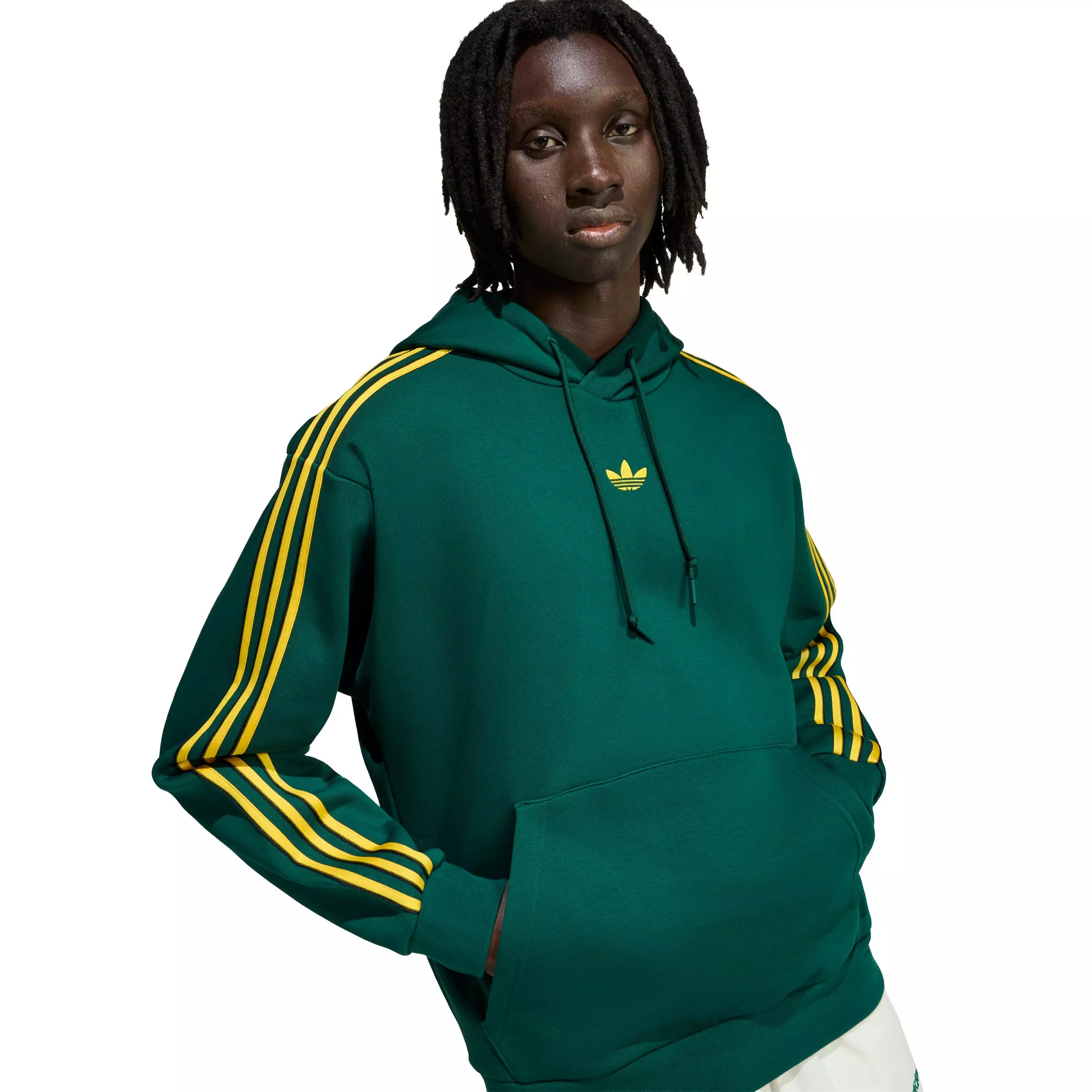 adidas Originals Men's Tipped Striped Hoodie - Green - GREEN