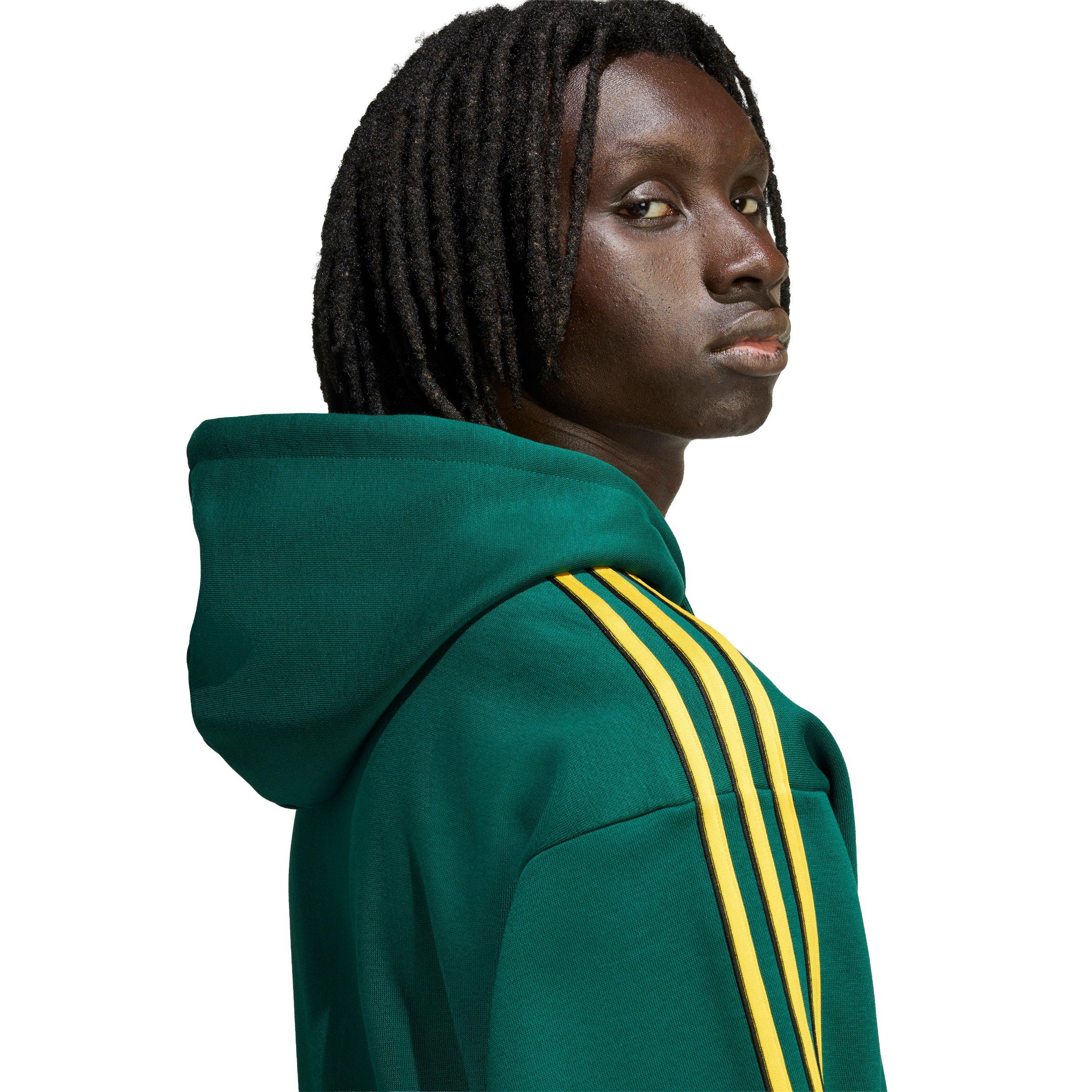 adidas Originals Men's Tipped Striped Hoodie - Green - GREEN Thumbnail View 4