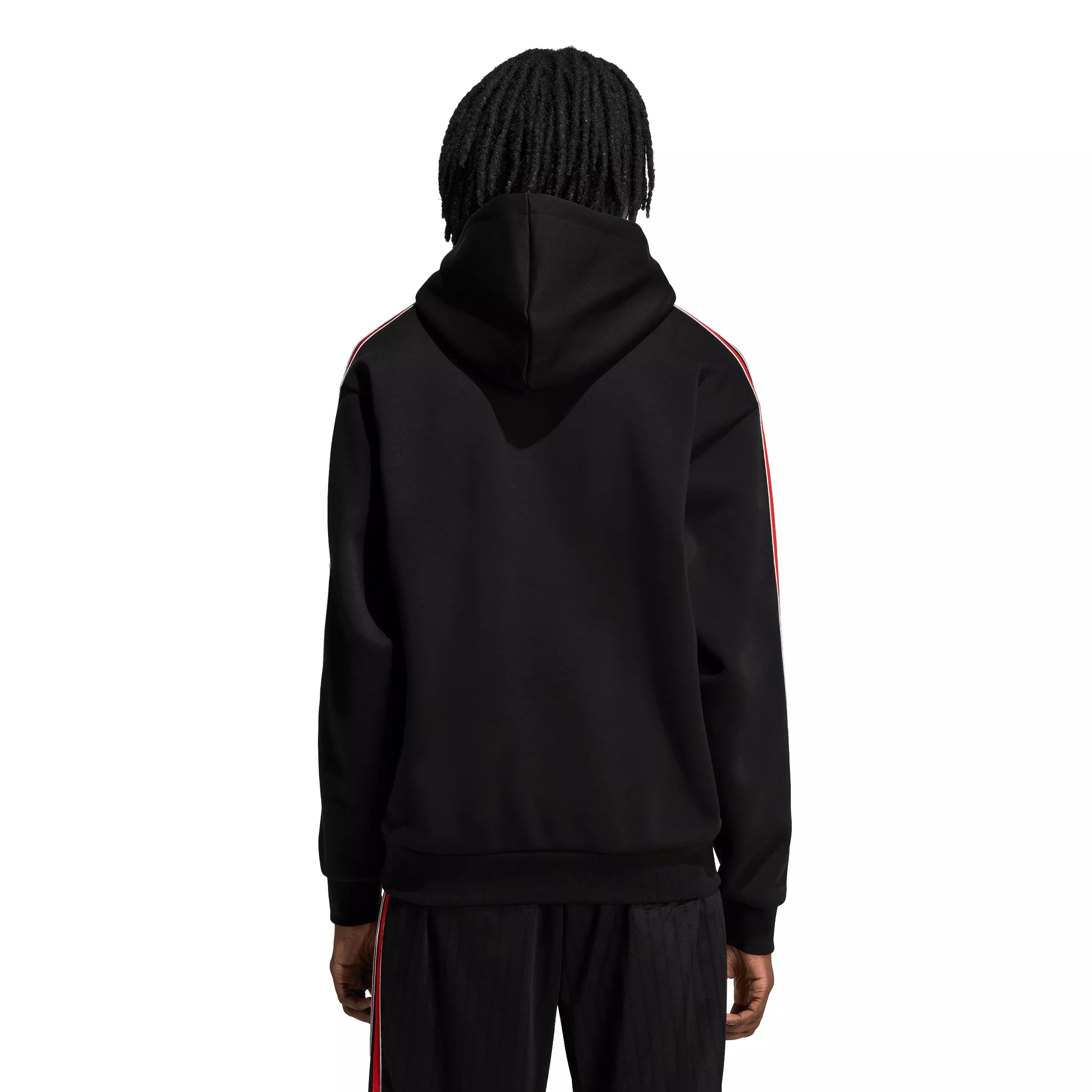 adidas Originals Men's Tipped Striped Hoodie - Black - BLACK