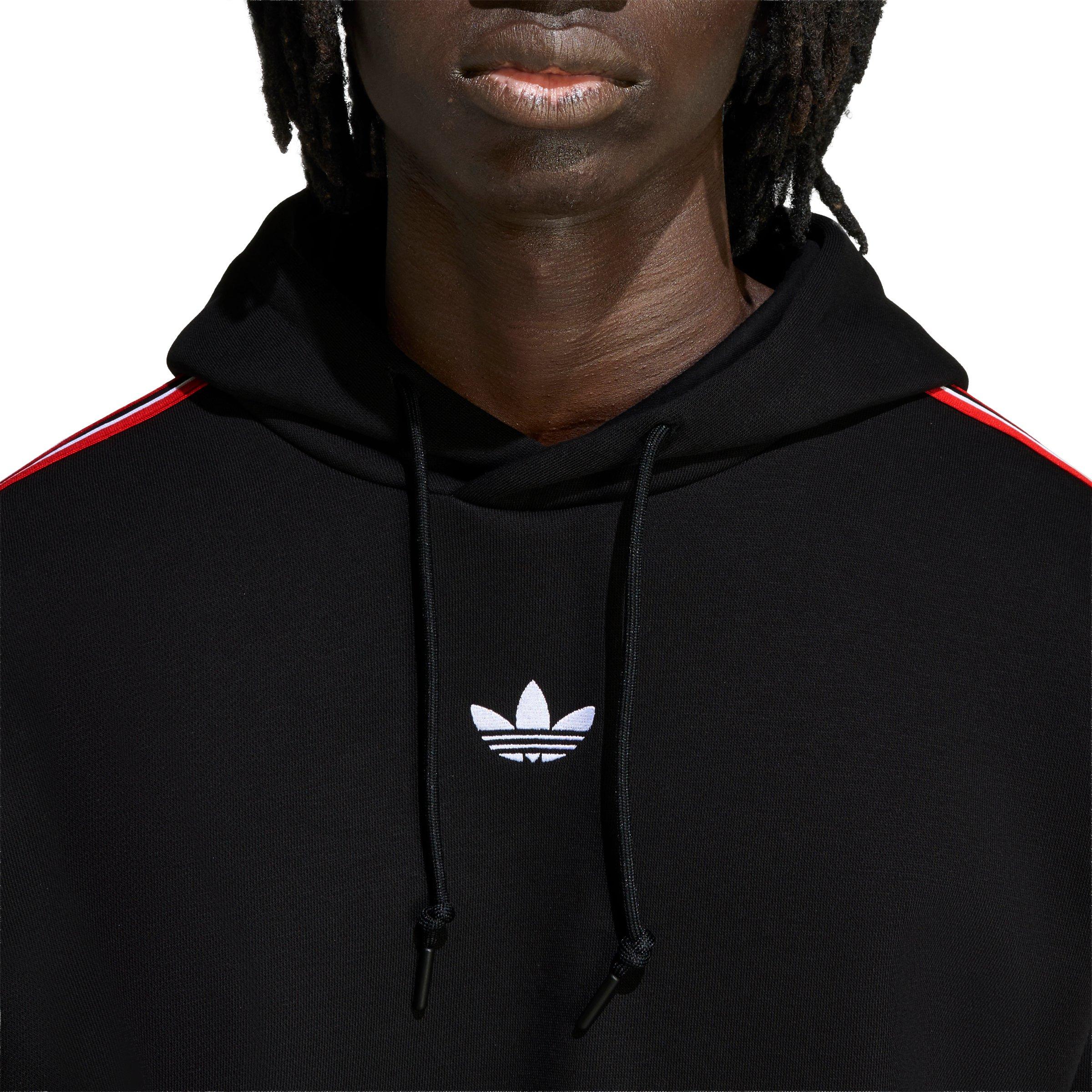 adidas Originals Men's Tipped Striped Hoodie - Black - BLACK Thumbnail View 3
