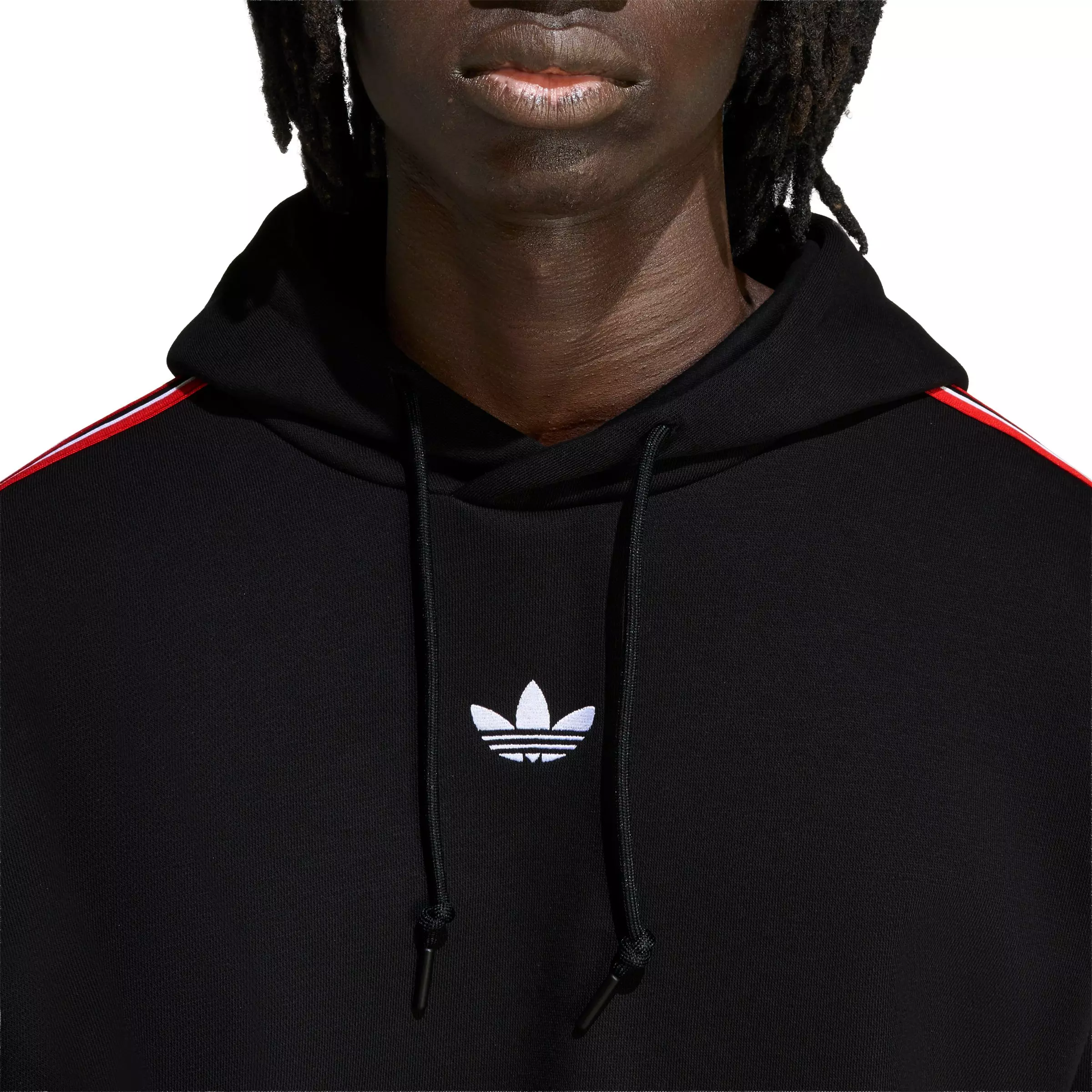 adidas Originals Men's Tipped Striped Hoodie - Black - BLACK
