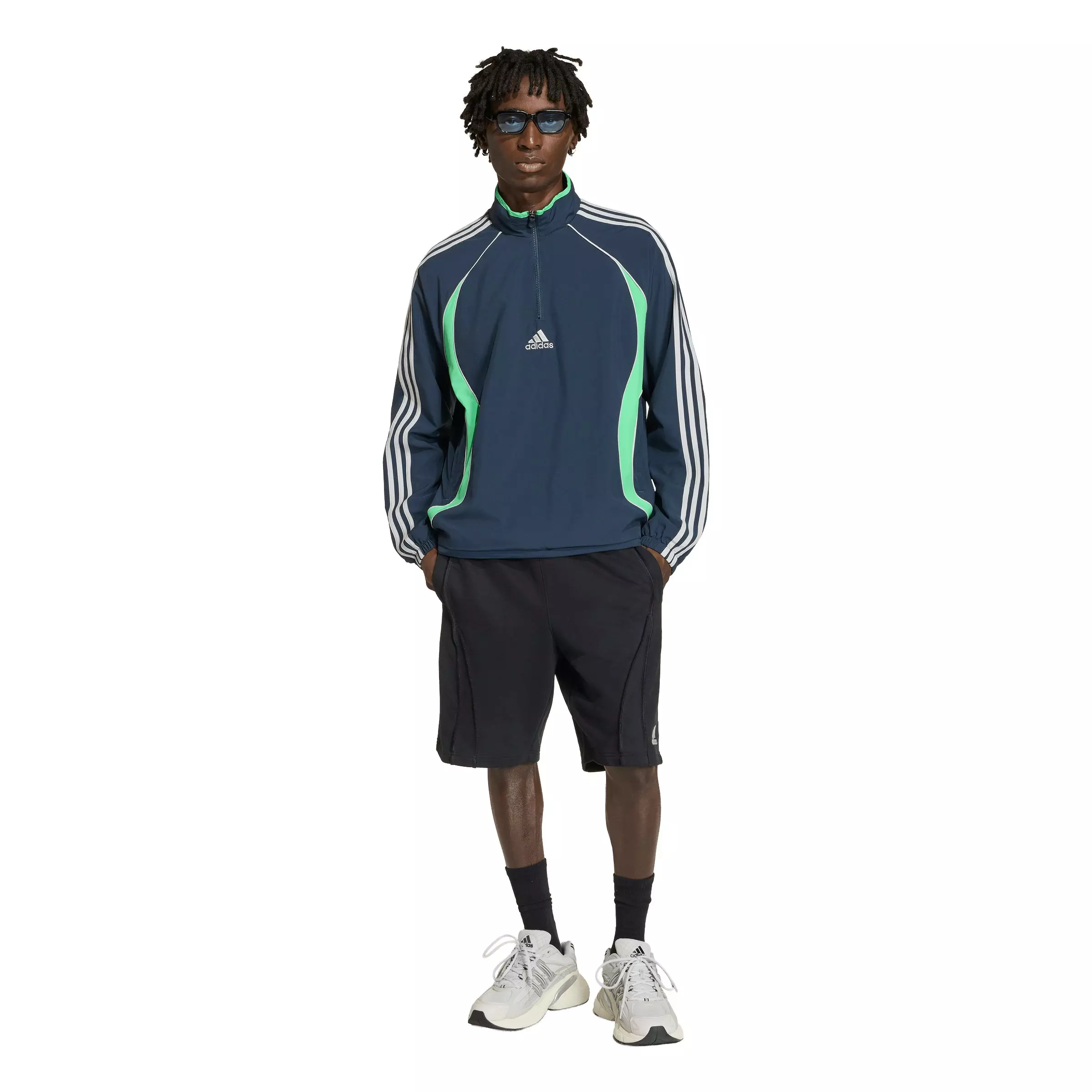 adidas Originals Men's Teamgeist Half Zip Sweatshirt - Dark Blue - DK BLUE