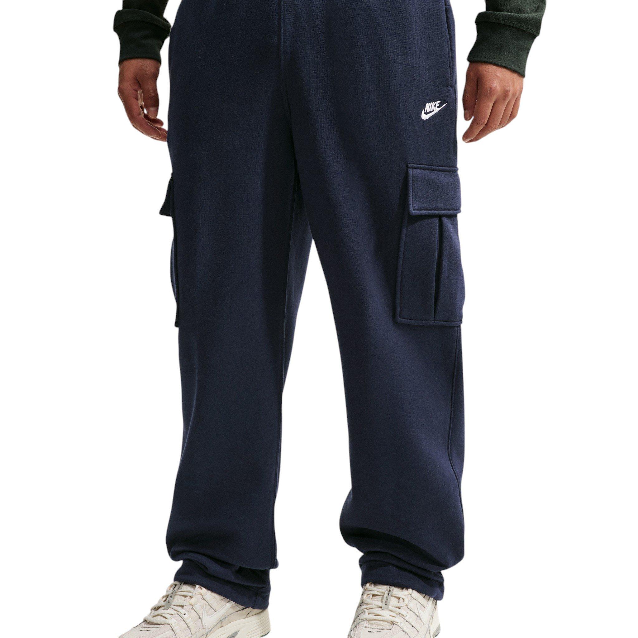 Nike Men's Club Fleece Open-Hem Cargo Pants - Blue - BLUE