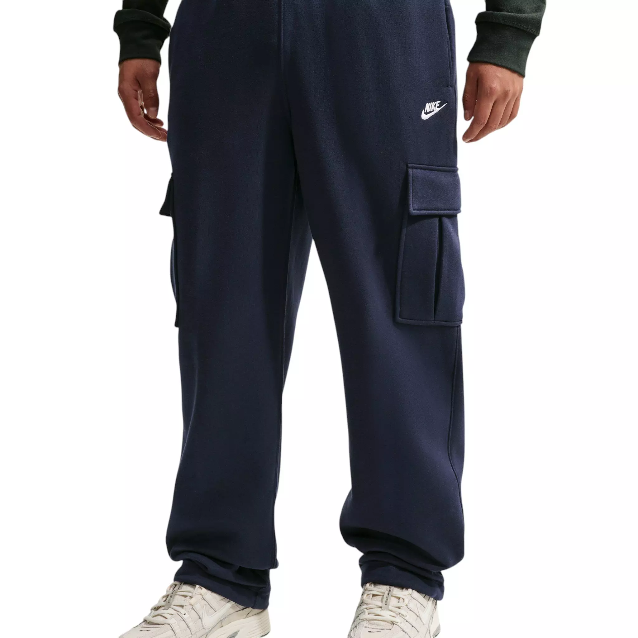 Nike Men's Club Fleece Open-Hem Cargo Pants - Blue - BLUE