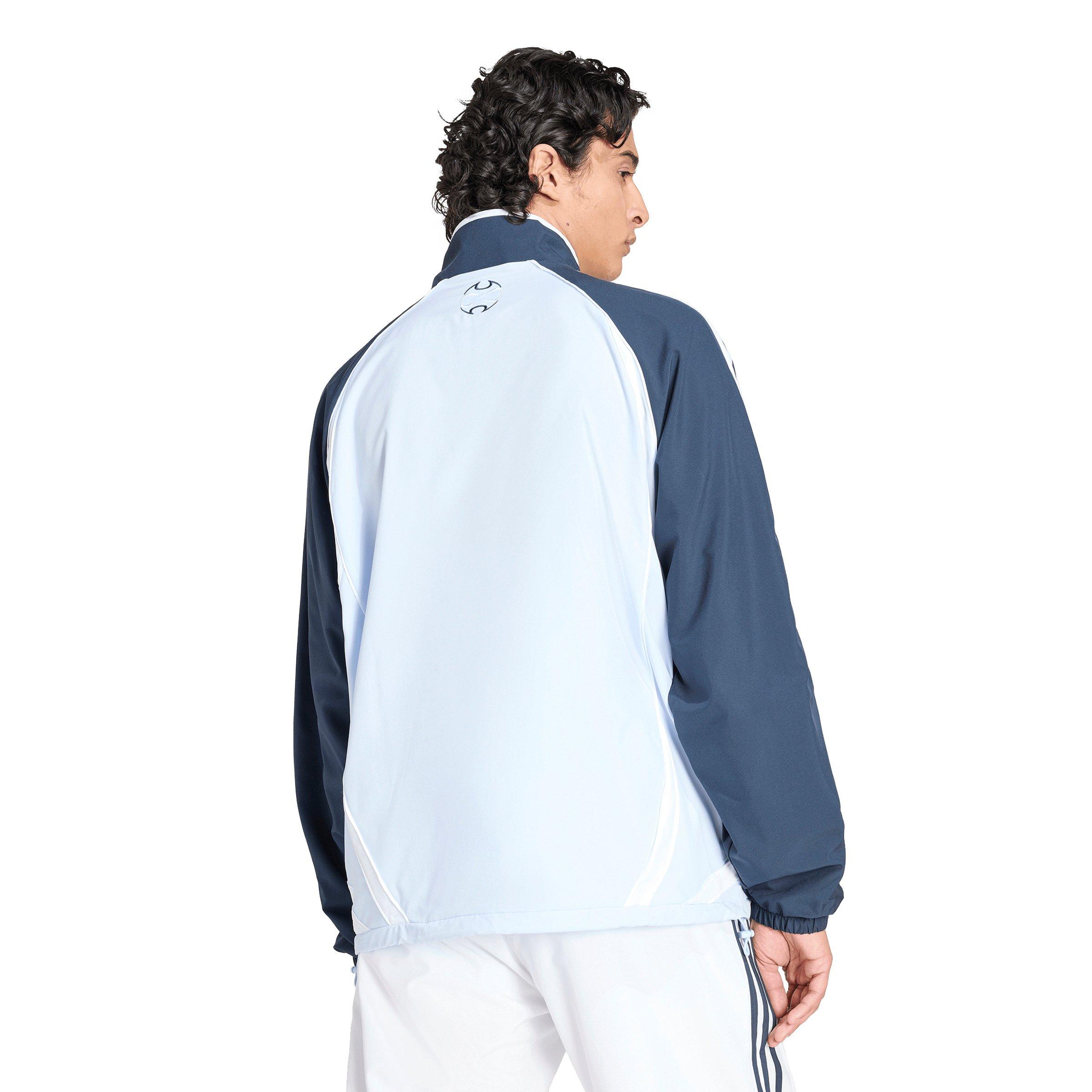 adidas Originals Men's Teamgeist Half Zip Sweatshirt - Light Blue - LT BLUE Thumbnail View 2