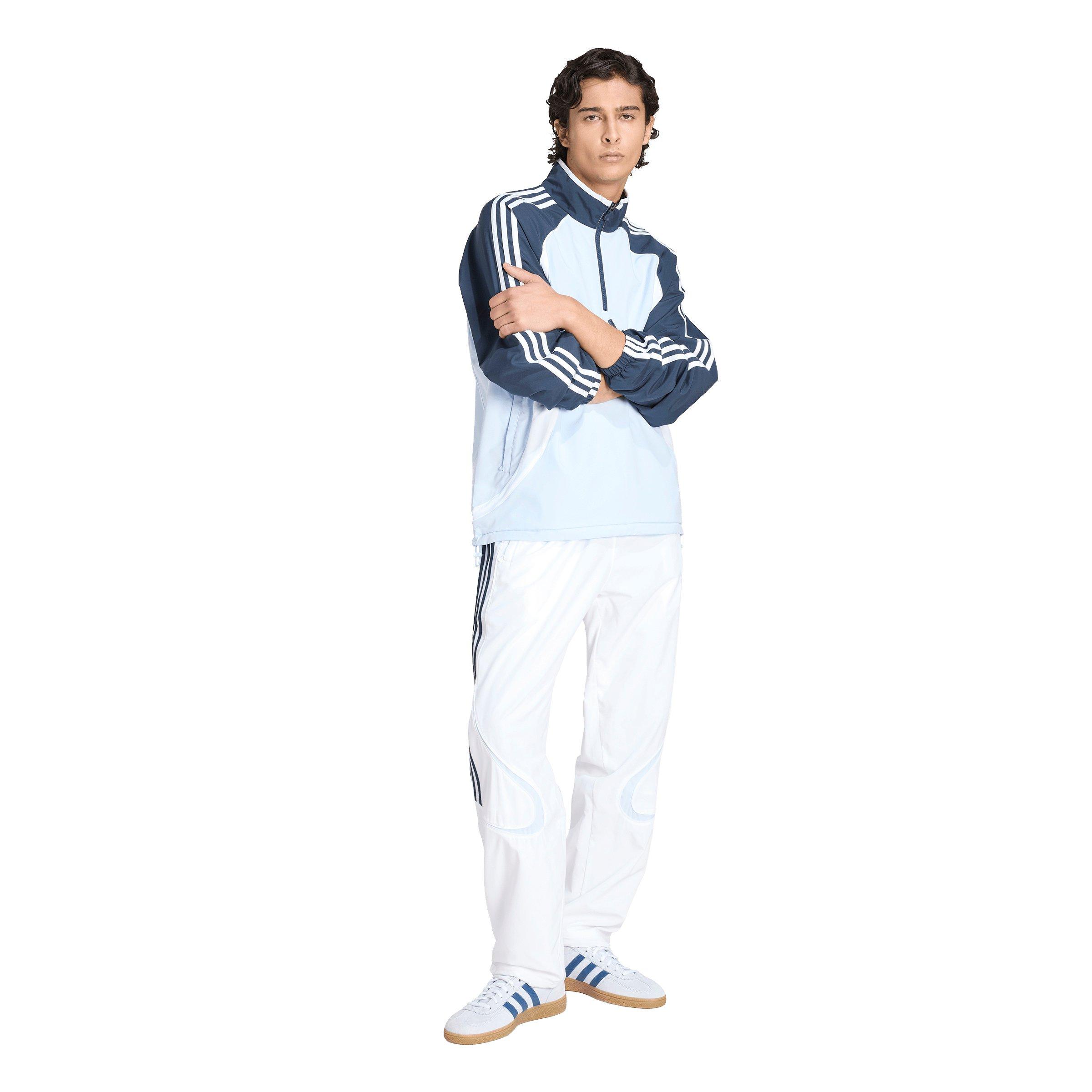 adidas Originals Men's Teamgeist Half Zip Sweatshirt - Light Blue - LT BLUE Thumbnail View 5