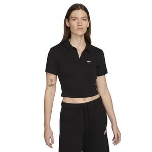 Nike Women's Sportswear Essential Short-Sleeve Polo Top-Black