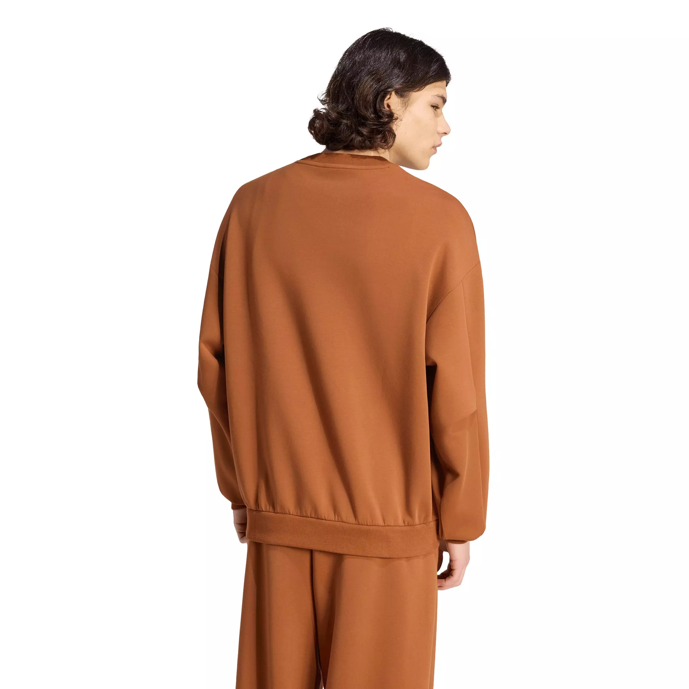 adidas Men's Soft Lux Sweatshirt - Brown - BROWN