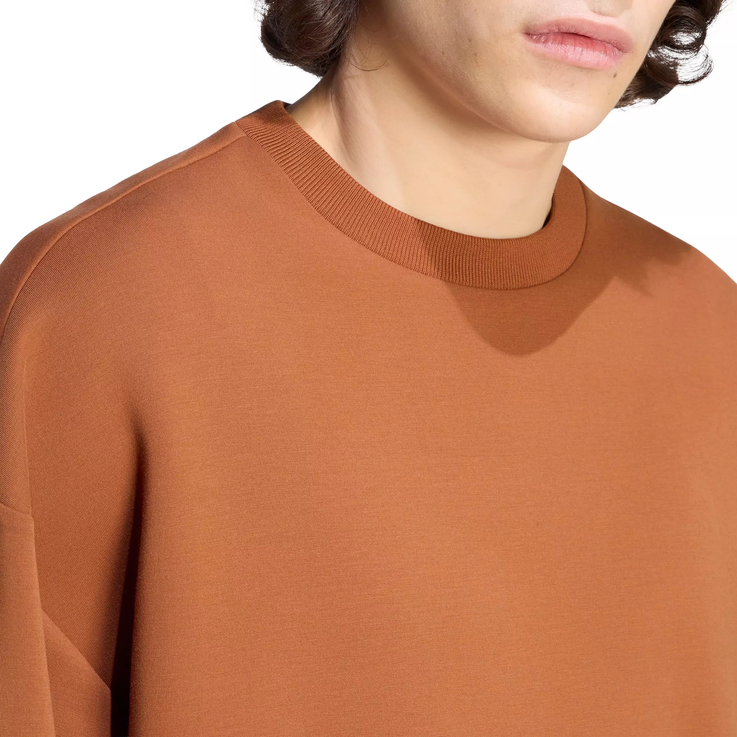 adidas Men's Soft Lux Sweatshirt - Brown - BROWN