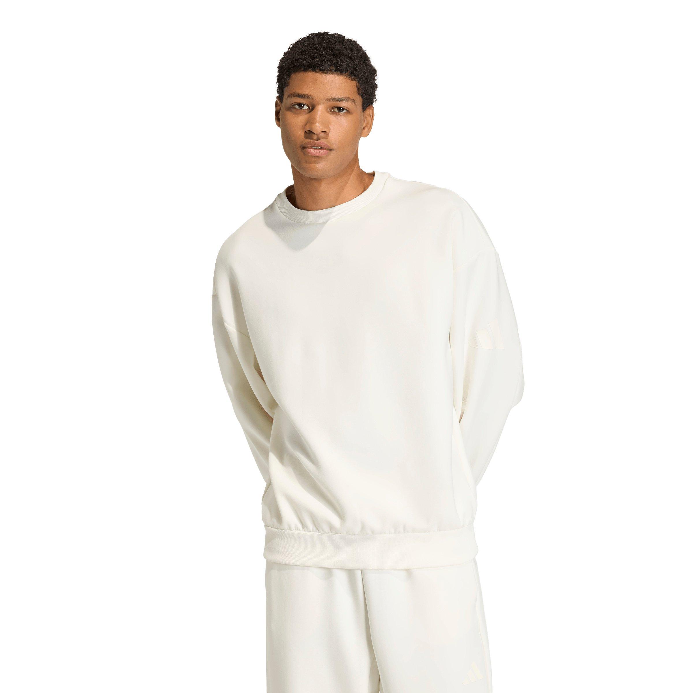 adidas Men's Soft Lux Sweatshirt - Off-White - OFF-WHITE Thumbnail View 1