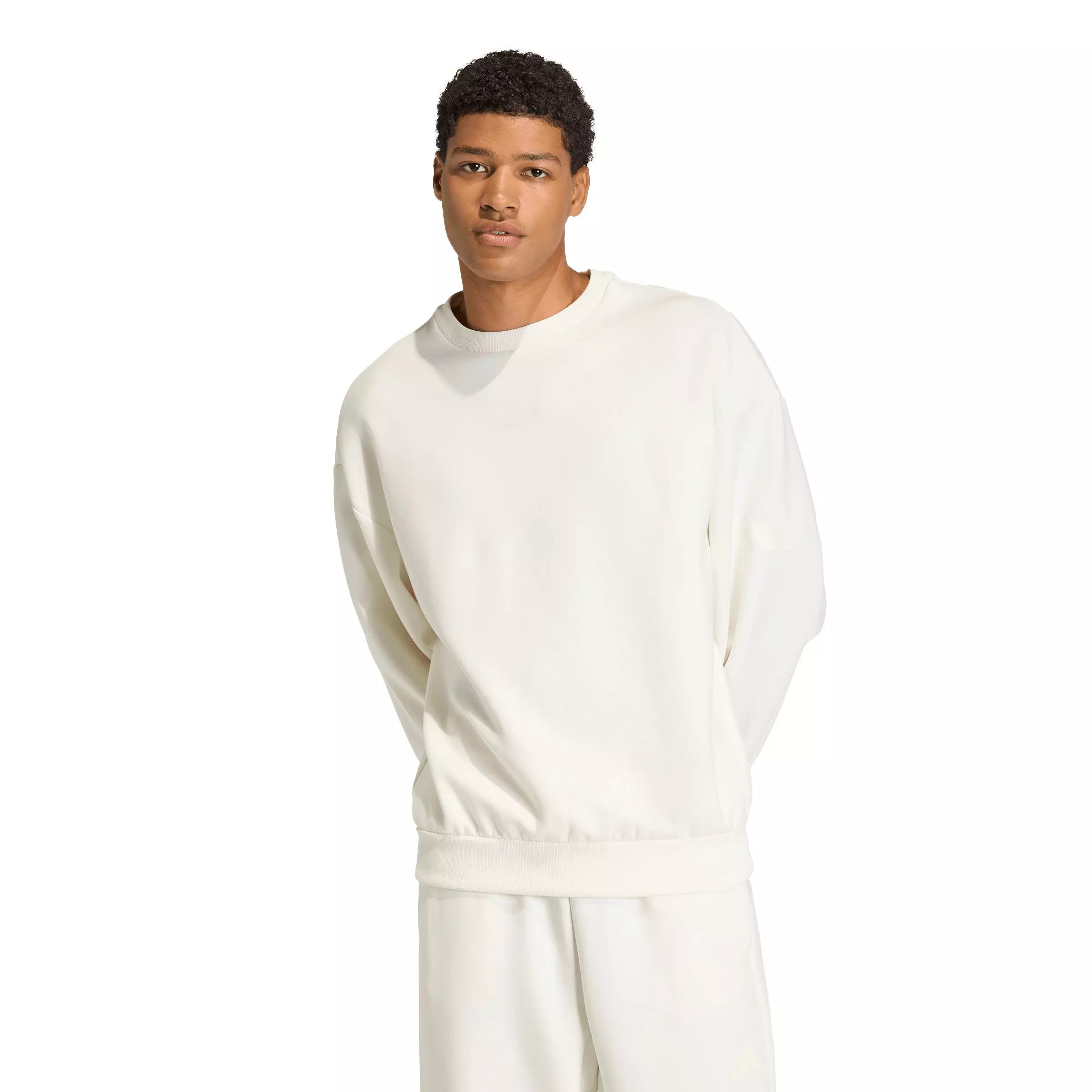 adidas Men's Soft Lux Sweatshirt - Off-White - OFF-WHITE