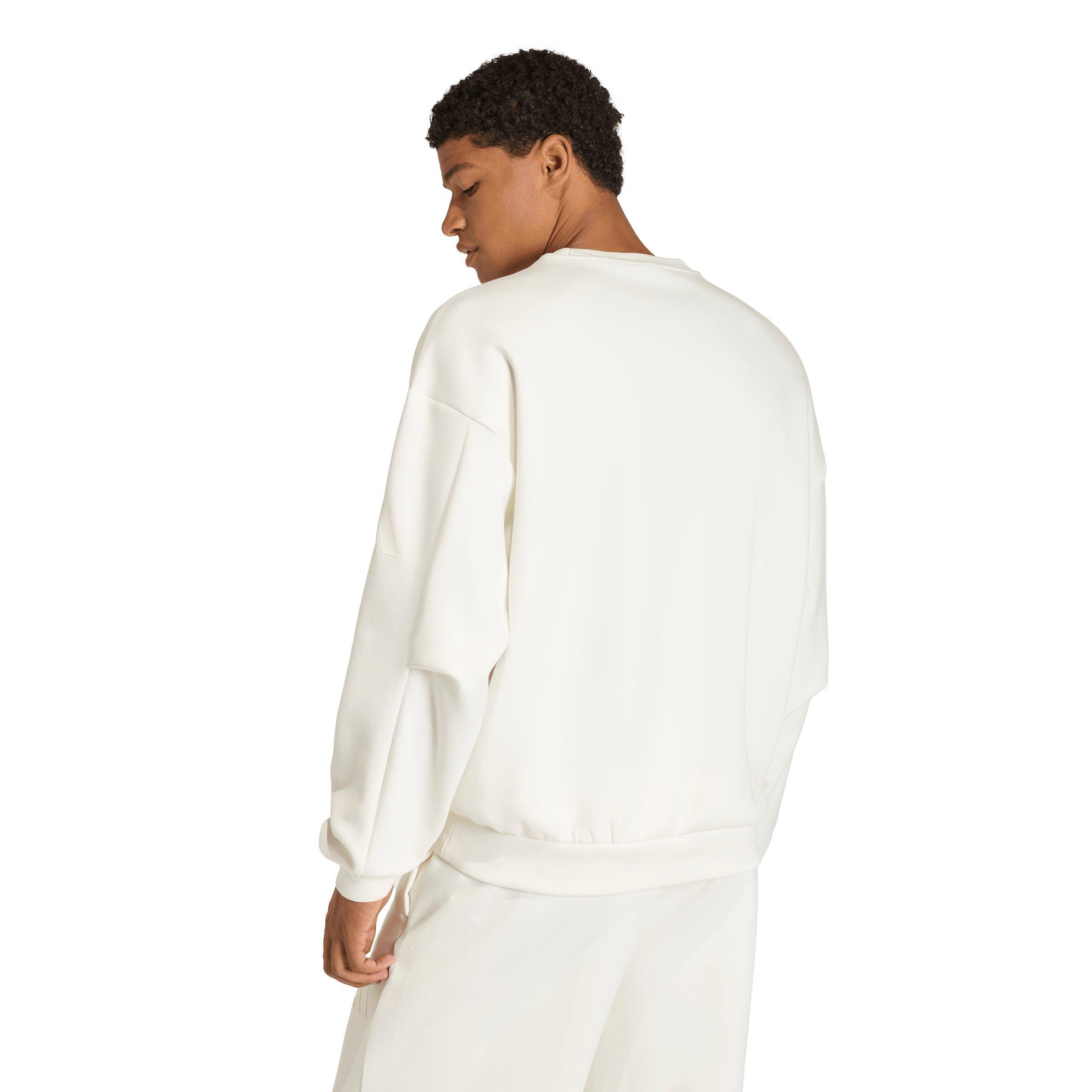 adidas Men's Soft Lux Sweatshirt - Off-White - OFF-WHITE Thumbnail View 2
