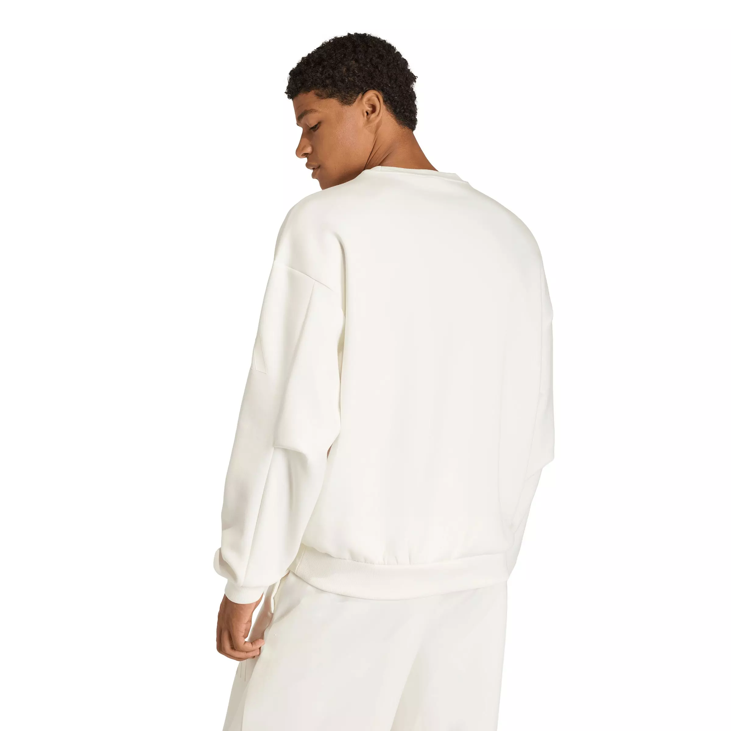 adidas Men's Soft Lux Sweatshirt - Off-White - OFF-WHITE
