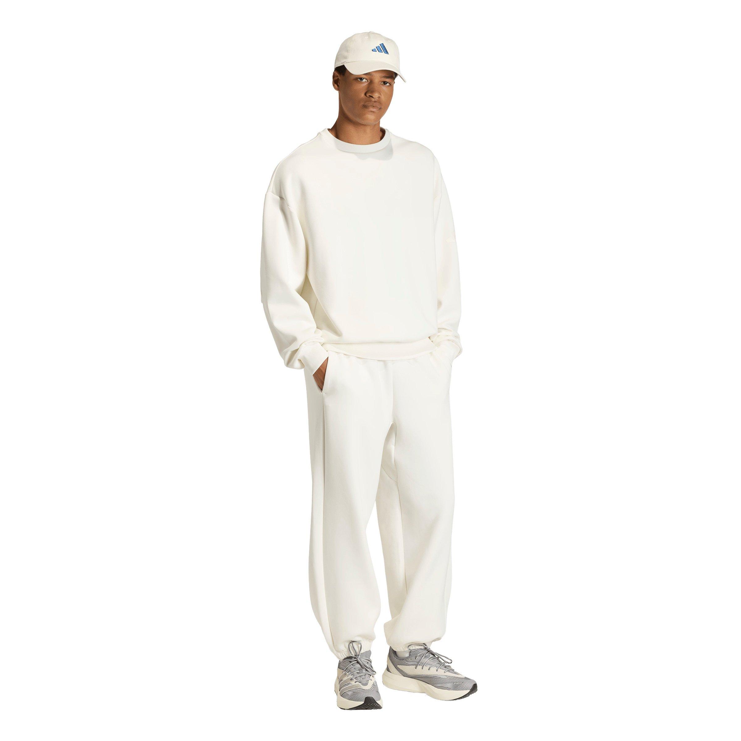 adidas Men's Soft Lux Sweatshirt - Off-White - OFF-WHITE Thumbnail View 5