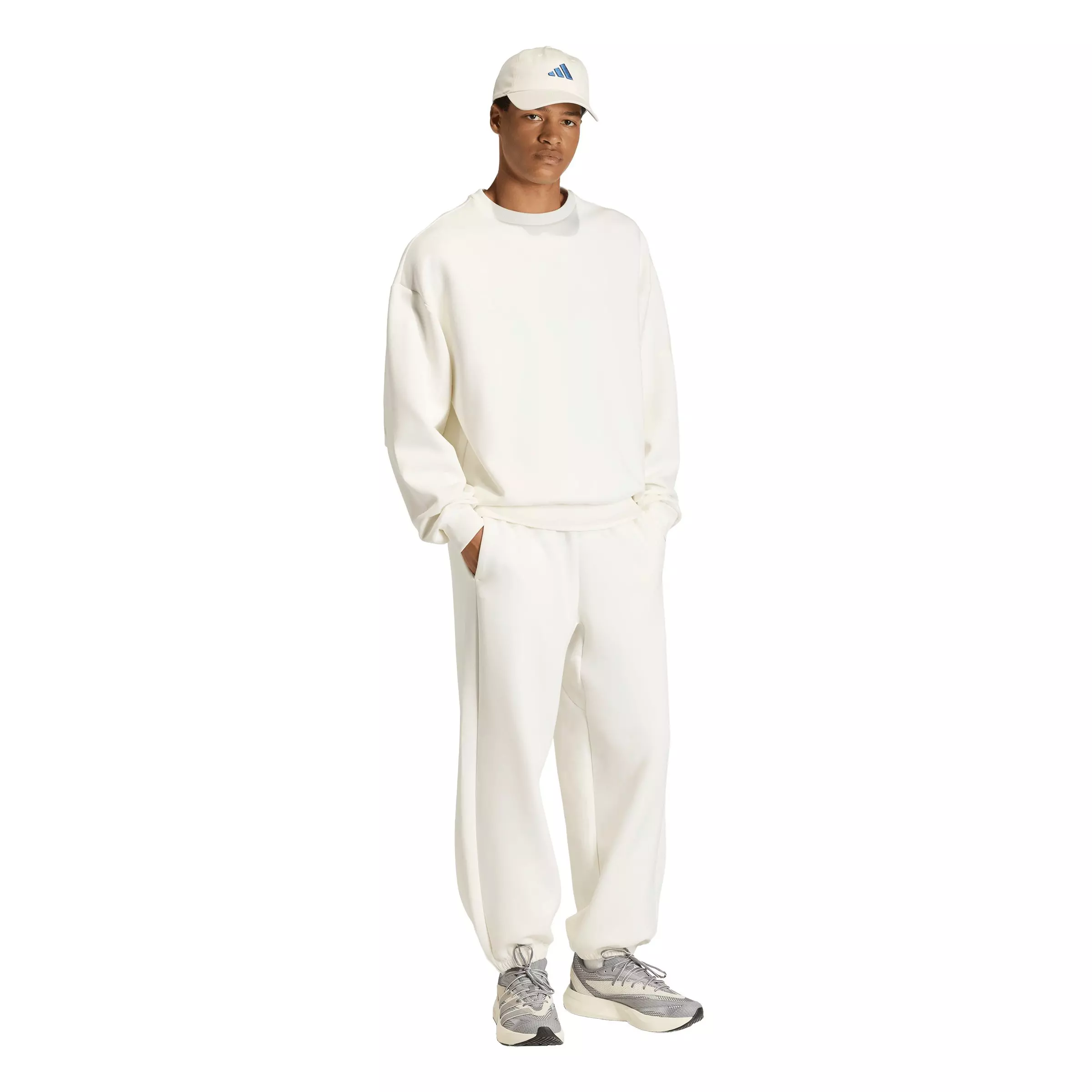 adidas Men's Soft Lux Sweatshirt - Off-White - OFF-WHITE
