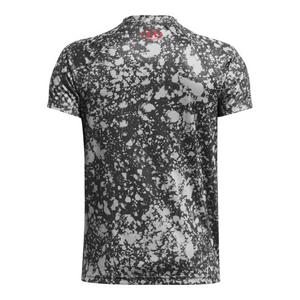 Under Armour Big Boys' Tech Big Logo Printed Short Sleeve Shirt - Grey/Red