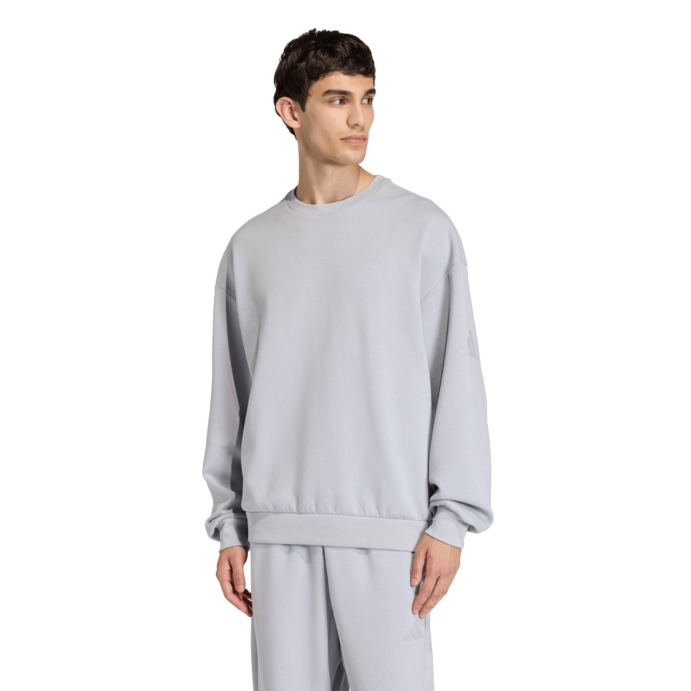 adidas Men's Soft Lux Sweatshirt - Silver - SILVER Thumbnail View 1