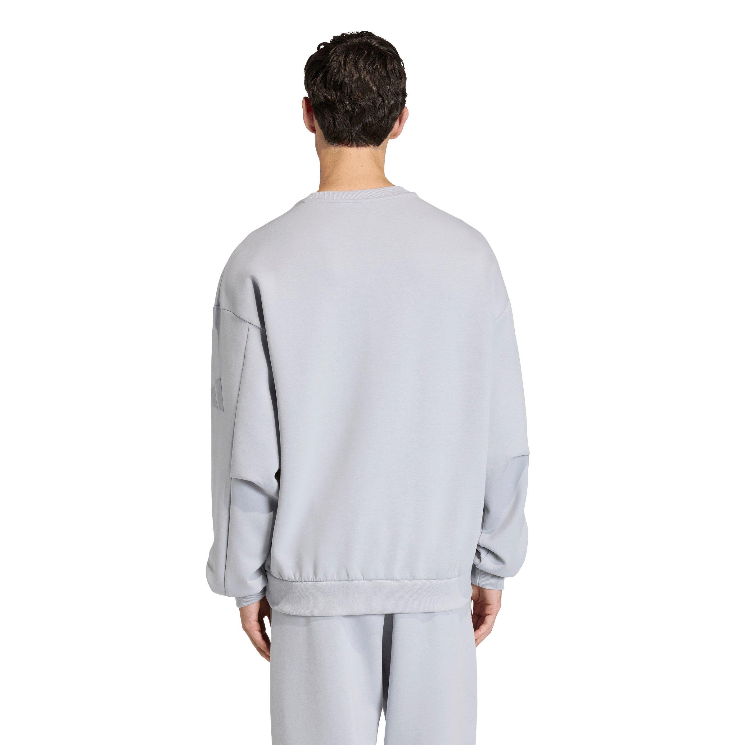 adidas Men's Soft Lux Sweatshirt - Silver - SILVER Thumbnail View 2