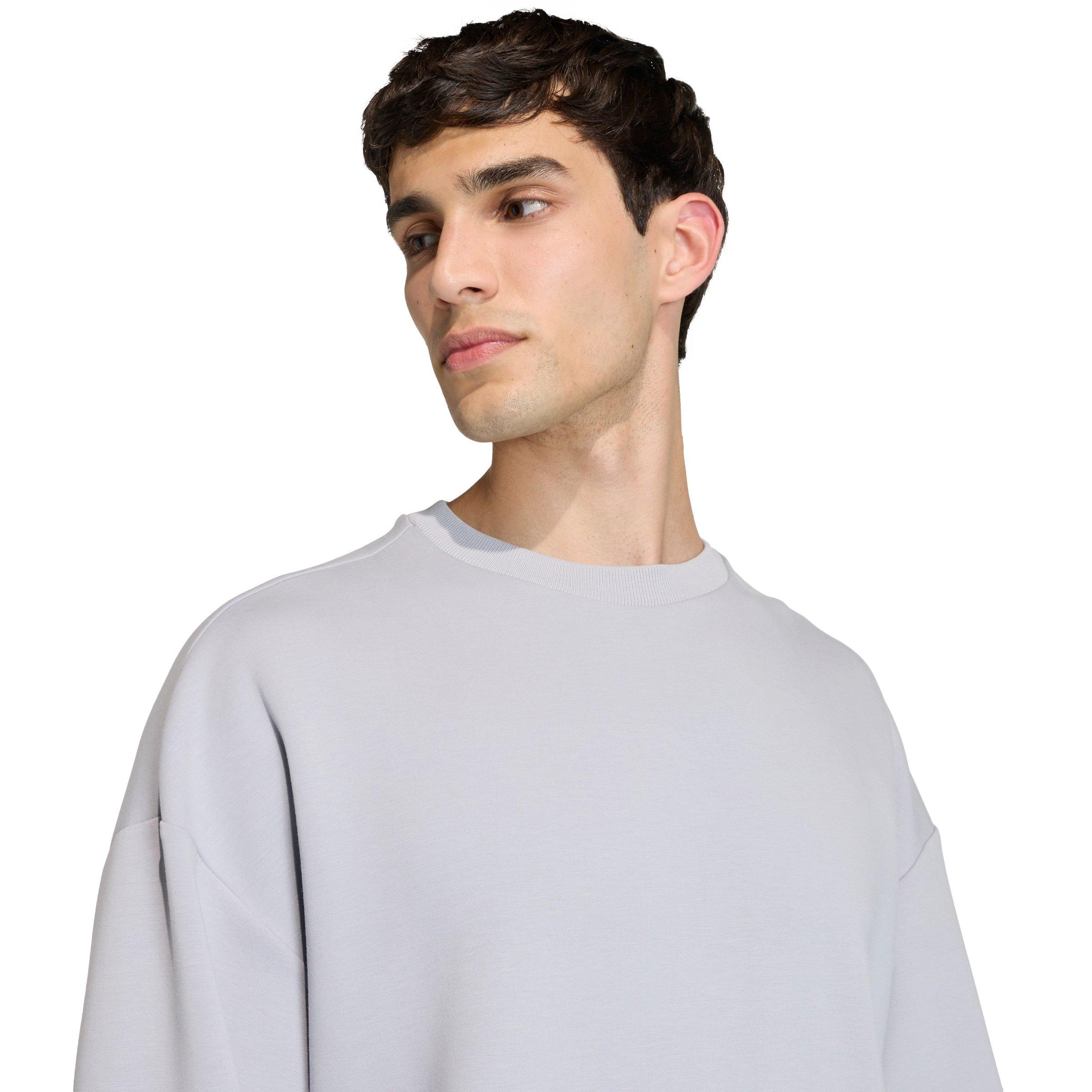 adidas Men's Soft Lux Sweatshirt - Silver - SILVER Thumbnail View 3
