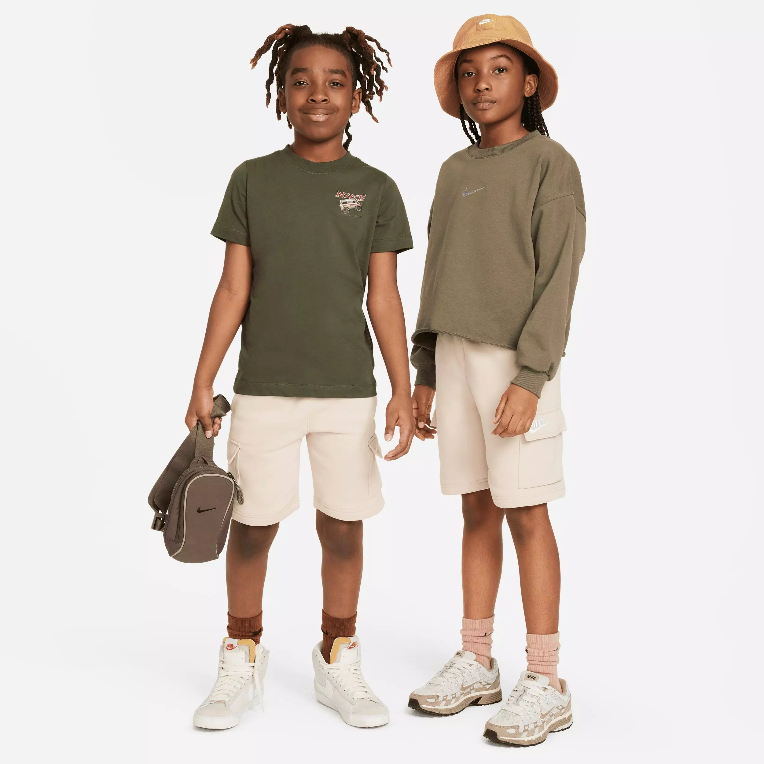 Nike Big Kids' Sportswear Club Fleece Cargo Shorts - Tan - TAN