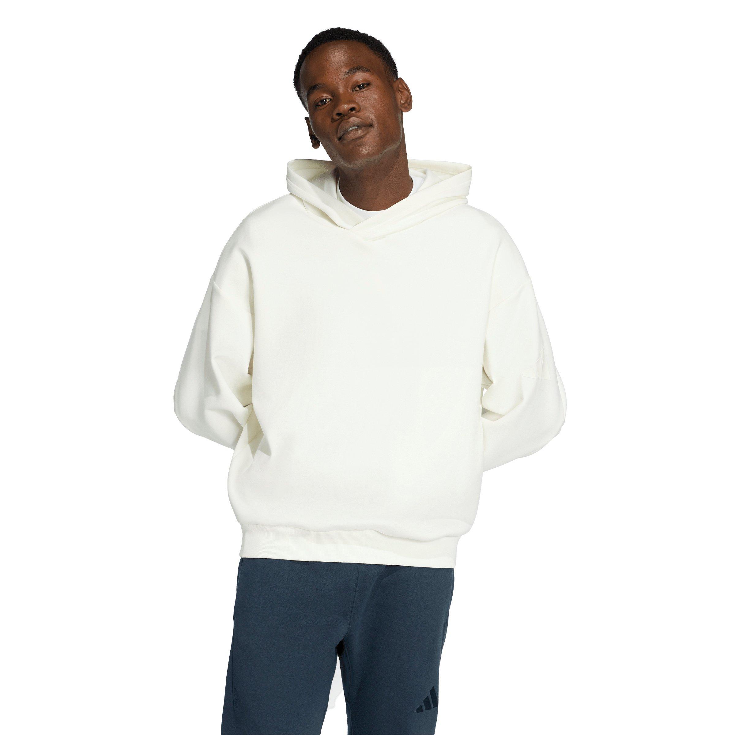 adidas Men's Soft Lux Hoodie - Off-White - OFF-WHITE Thumbnail View 1