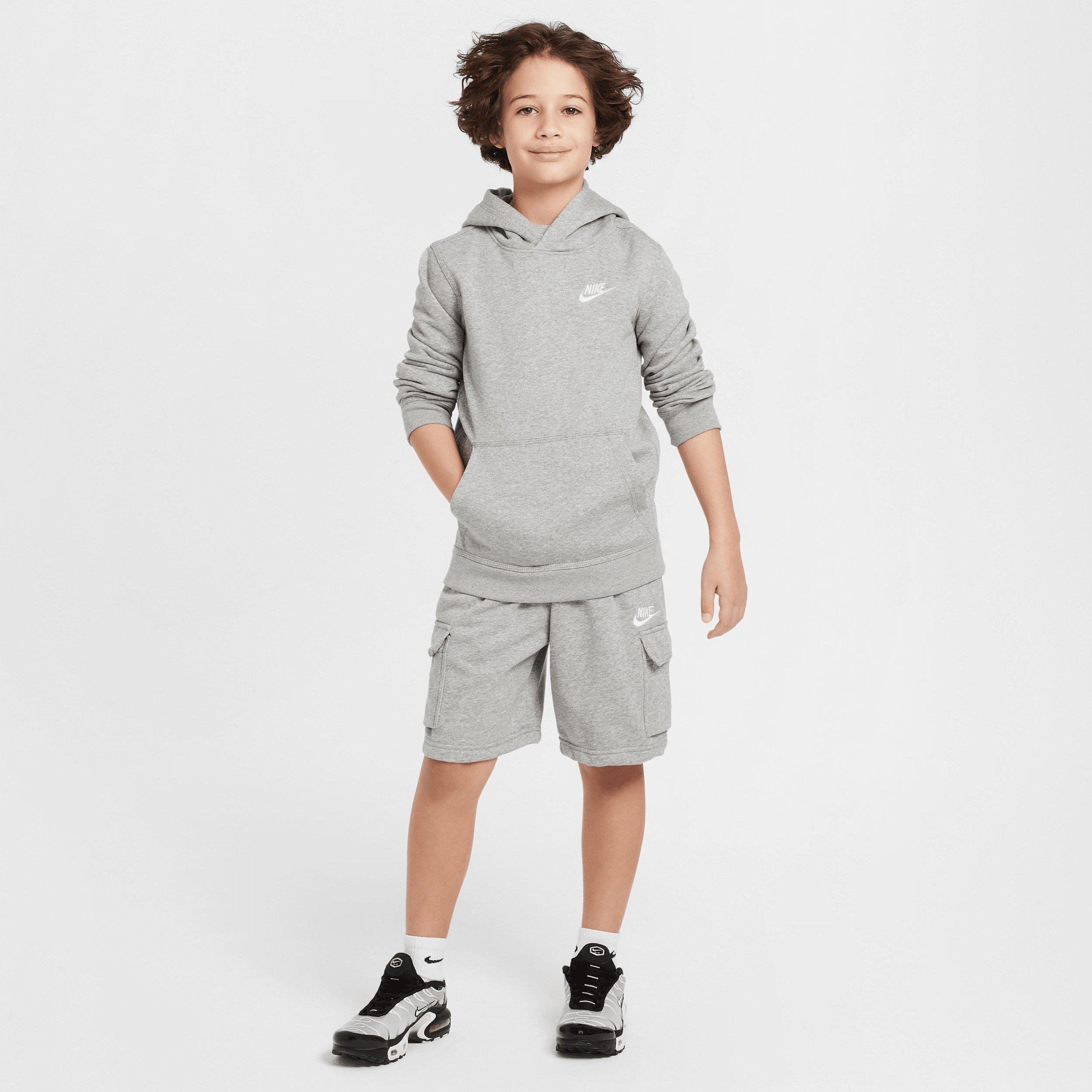 Nike Sportswear Club French Terry Big Kids' Grey Cargo Shorts