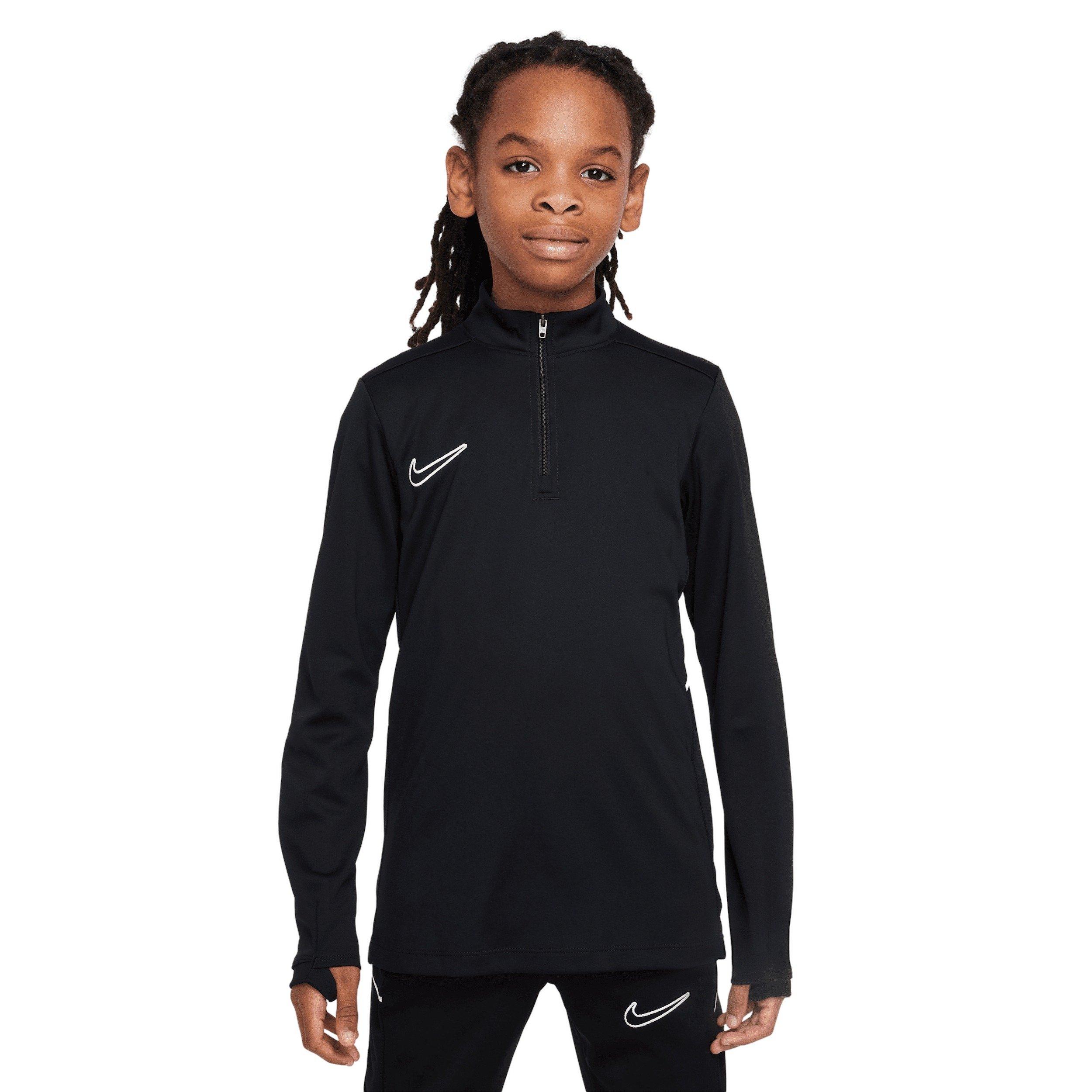 Nike Academy Dri-FIT Long Sleeve 1/4 Zip Big Kids' Black Soccer Drill Top