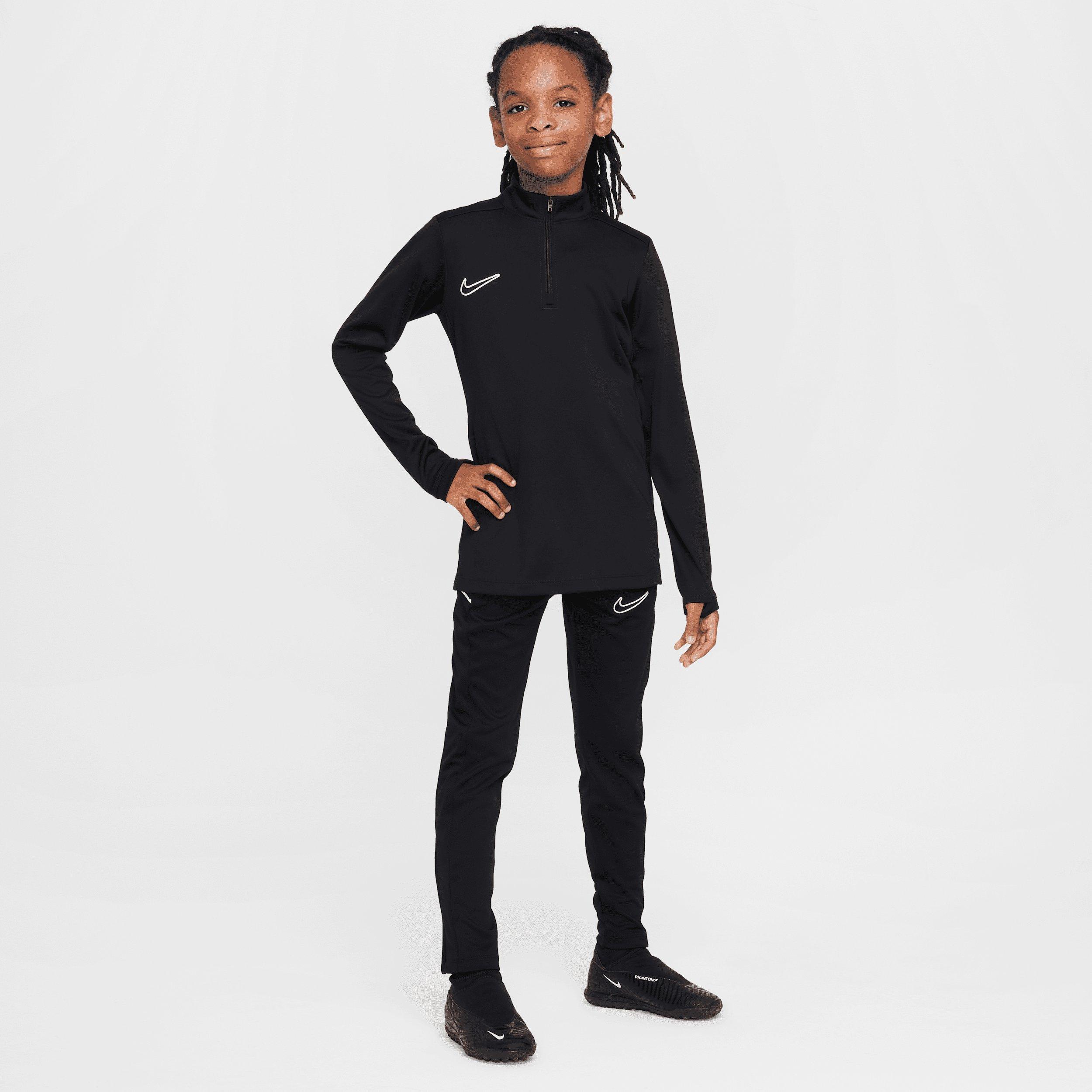 Nike Academy Dri-FIT Long Sleeve 1/4 Zip Big Kids' Black Soccer Drill Top