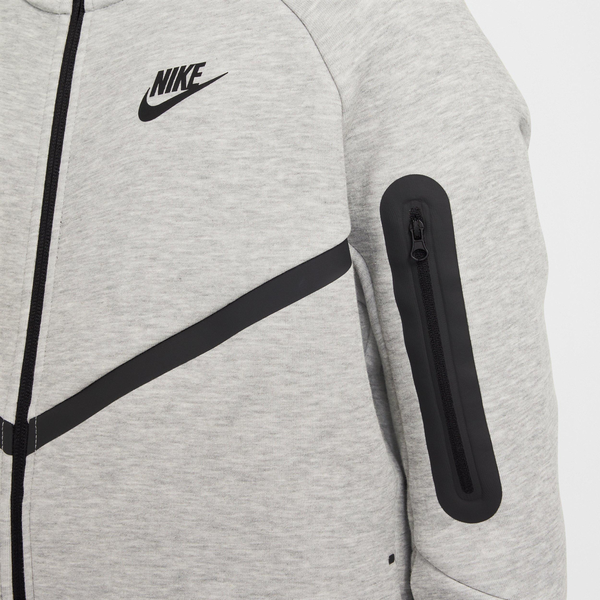 Nike Sportswear Tech Fleece Big Boys' Grey Full-Zip Hooded Jacket
