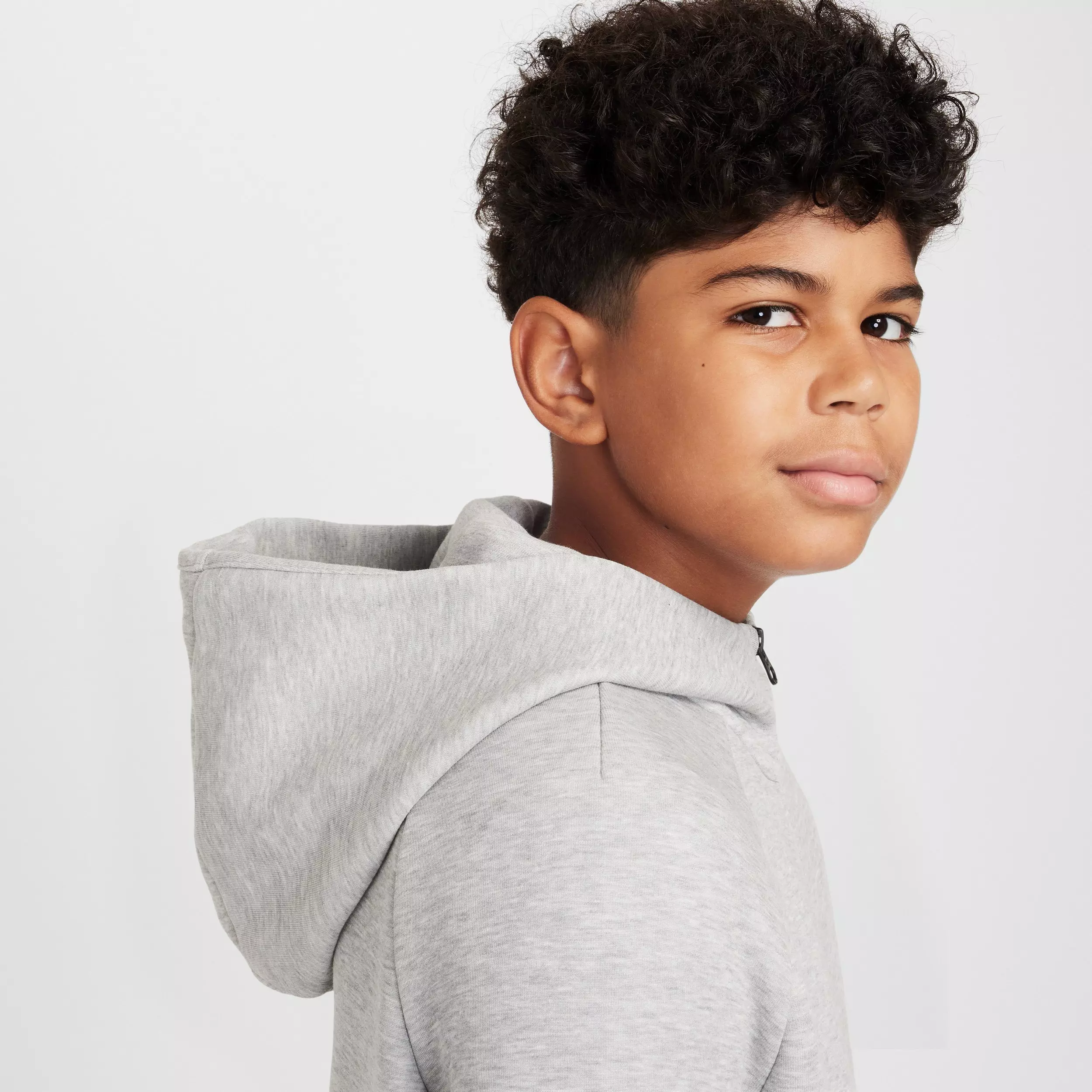 Nike Big Boys' Sportswear Tech Fleece Full-Zip Hooded Jacket - Grey - GREY