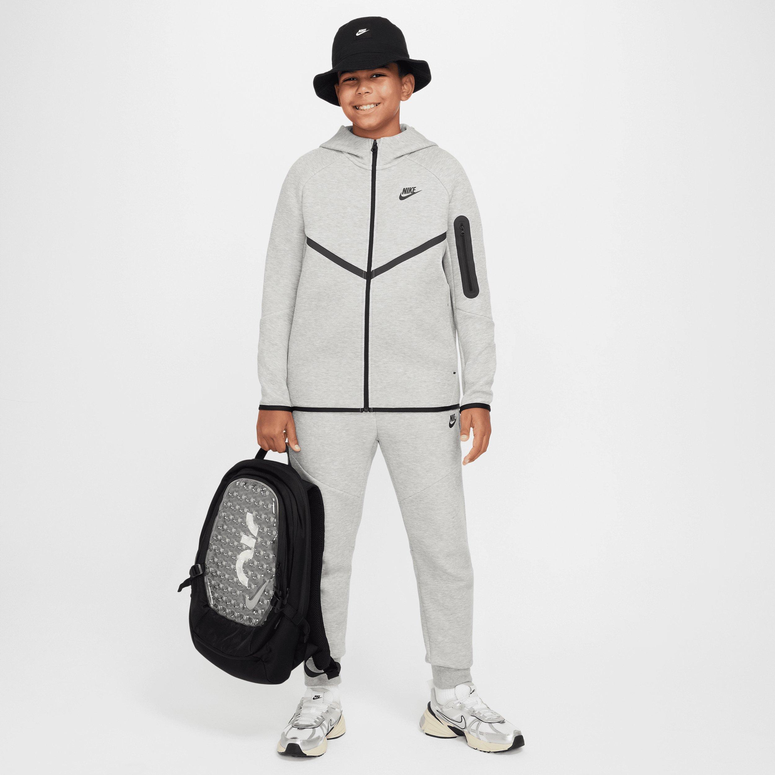 Nike Sportswear Tech Fleece Big Boys' Grey Full-Zip Hooded Jacket